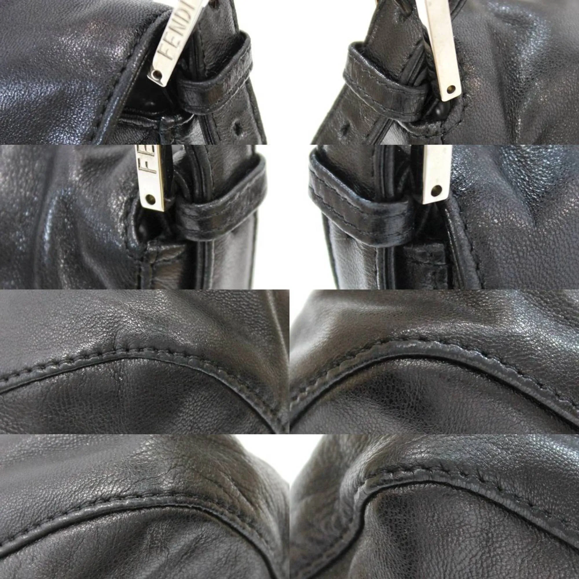 FENDI mamma bucket handbag leather black