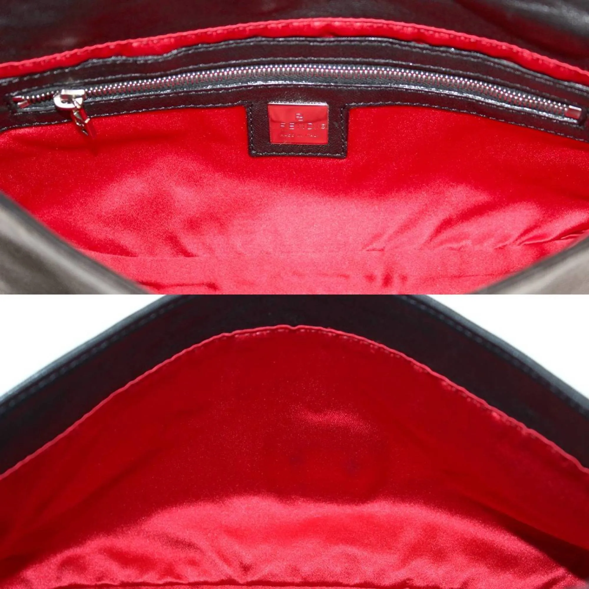 FENDI mamma bucket handbag leather black