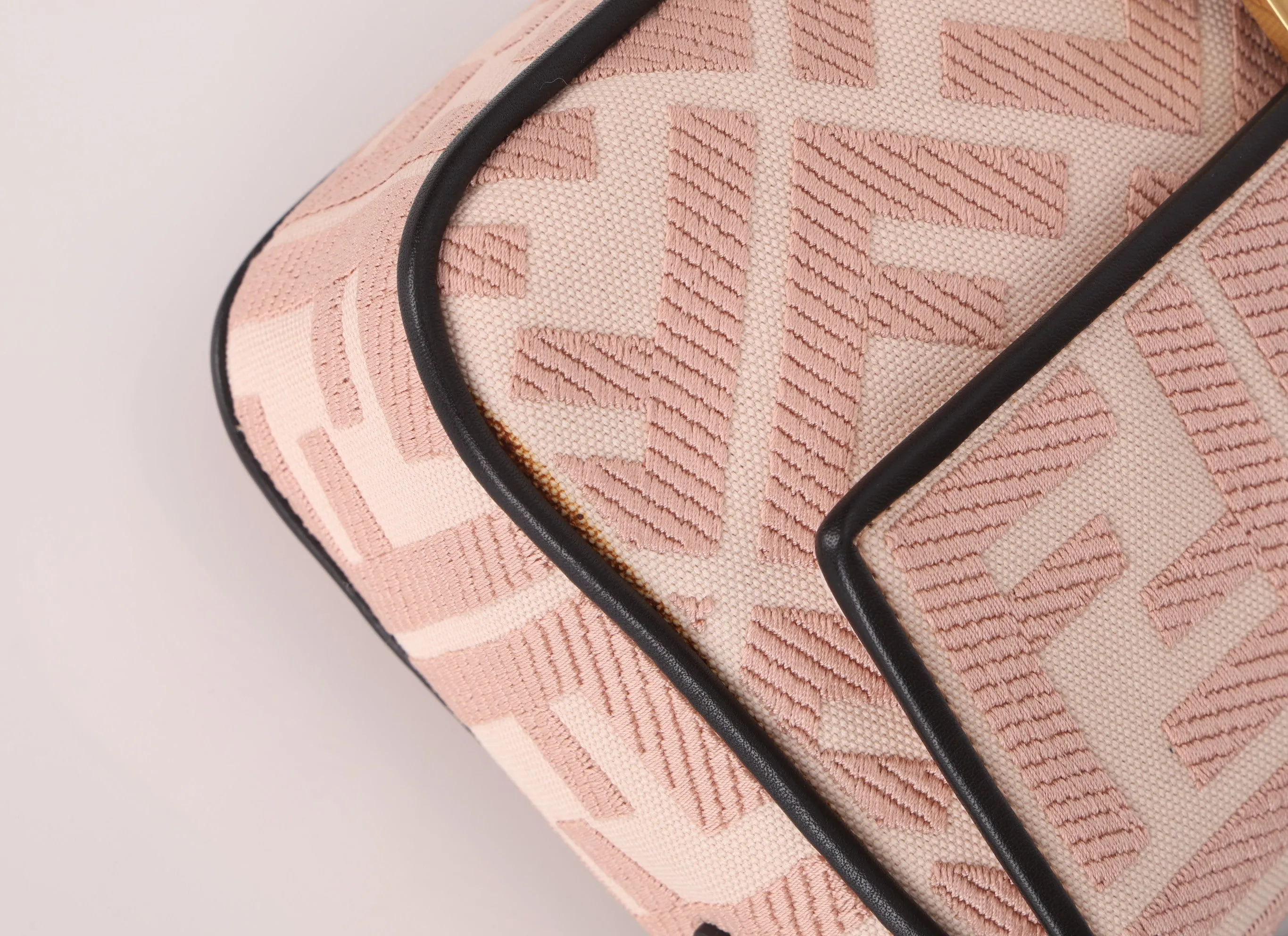 Fendi Zucca Canvas Rose Baguette