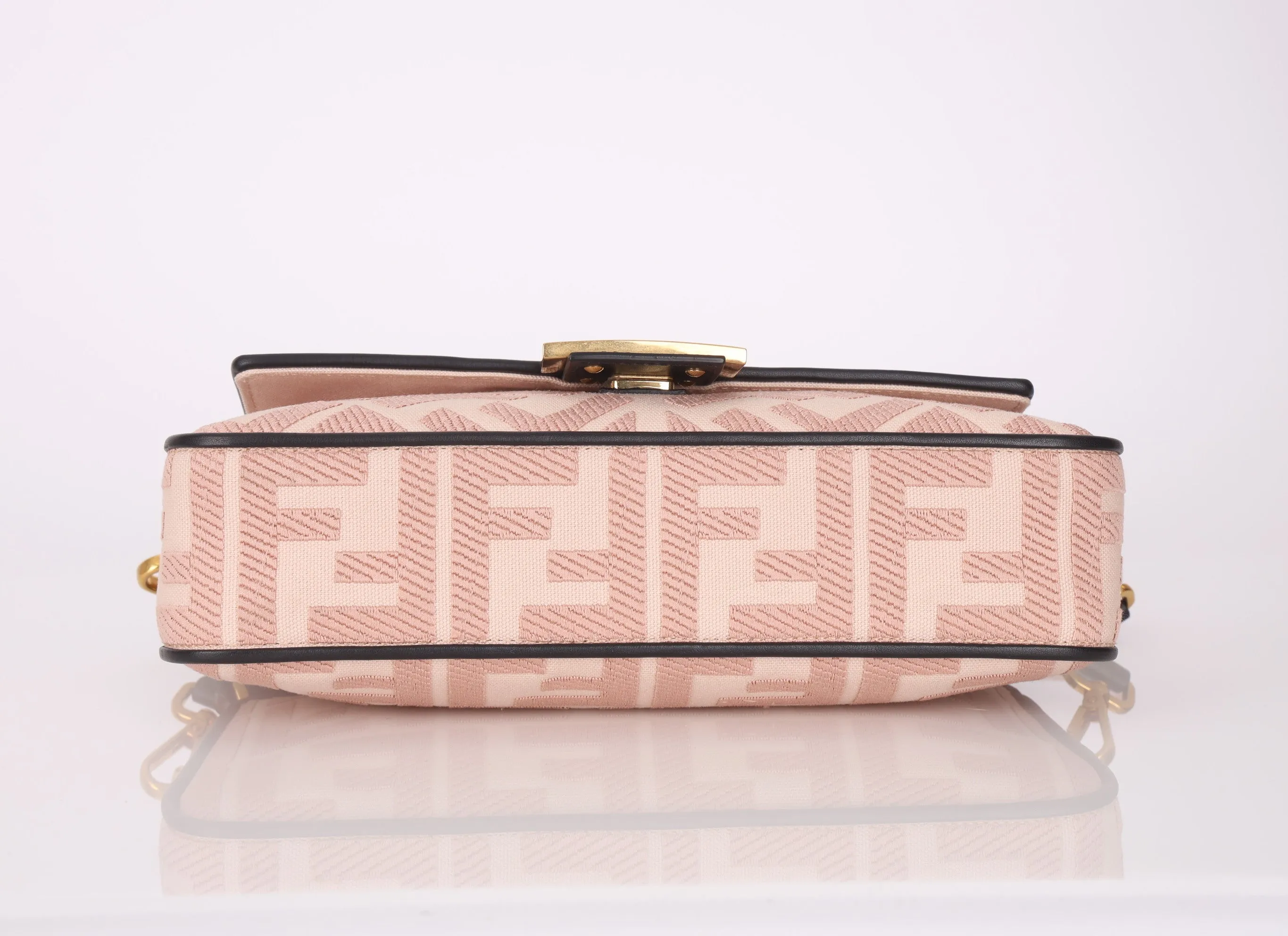 Fendi Zucca Canvas Rose Baguette
