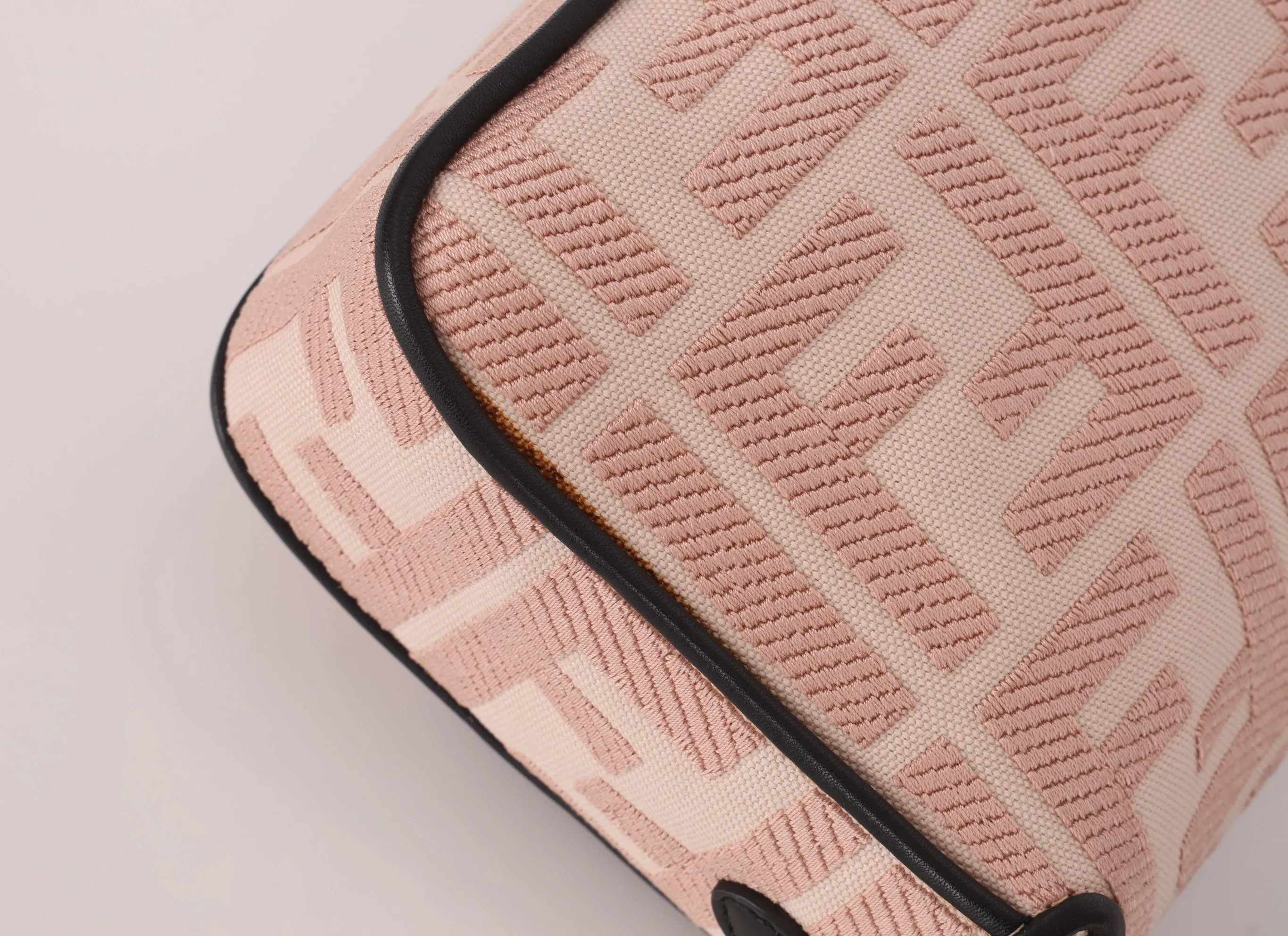 Fendi Zucca Canvas Rose Baguette