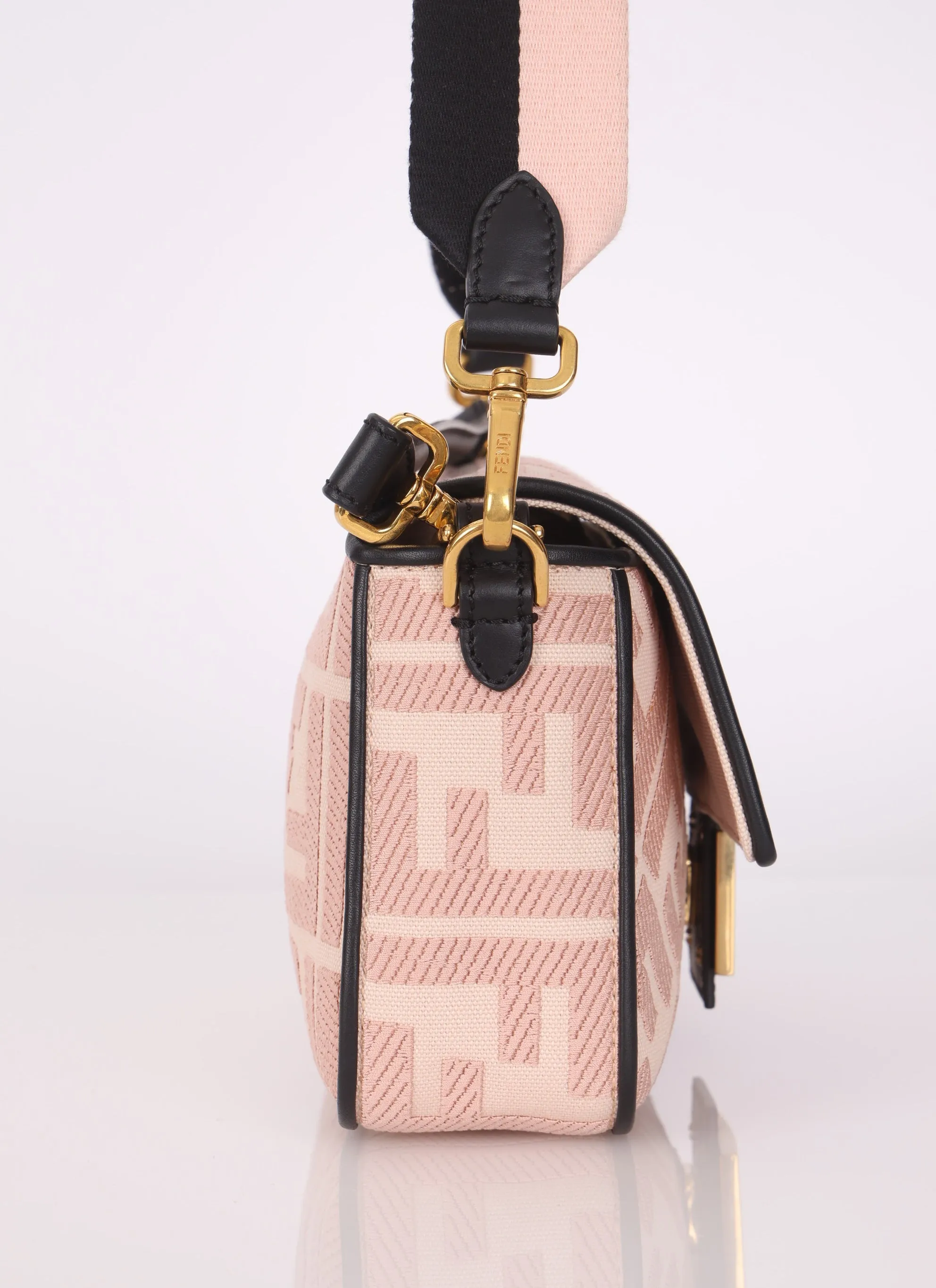 Fendi Zucca Canvas Rose Baguette