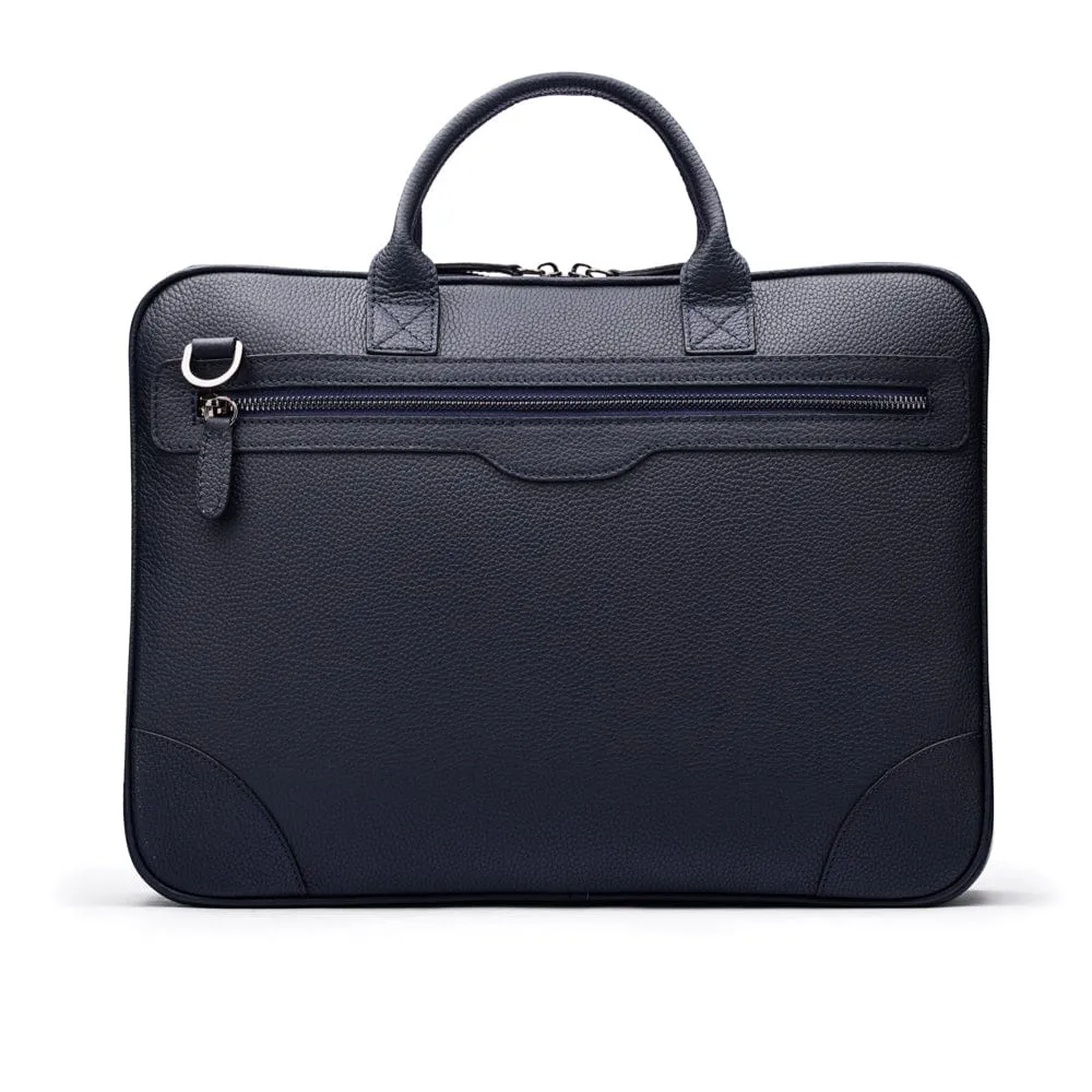 Fitzrovia Leather 16" Laptop Bag - Navy