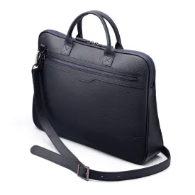 Fitzrovia Leather 16" Laptop Bag - Navy