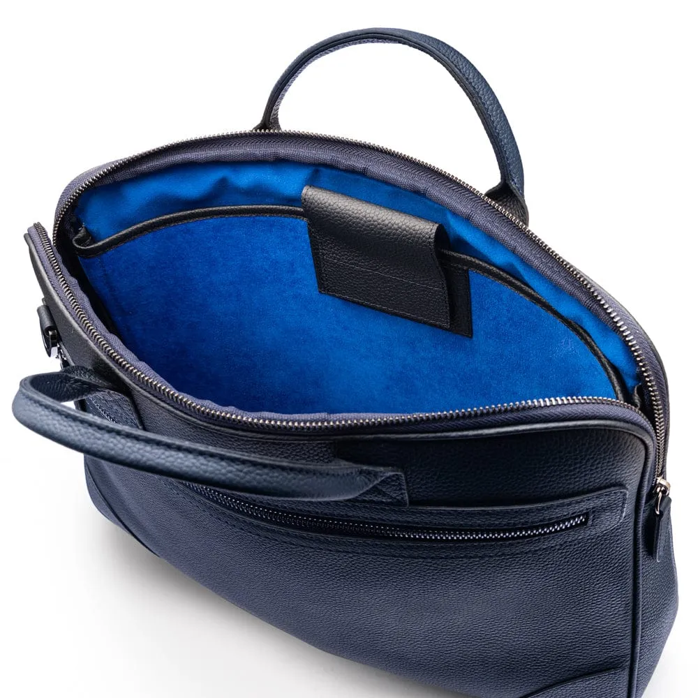Fitzrovia Leather 16" Laptop Bag - Navy