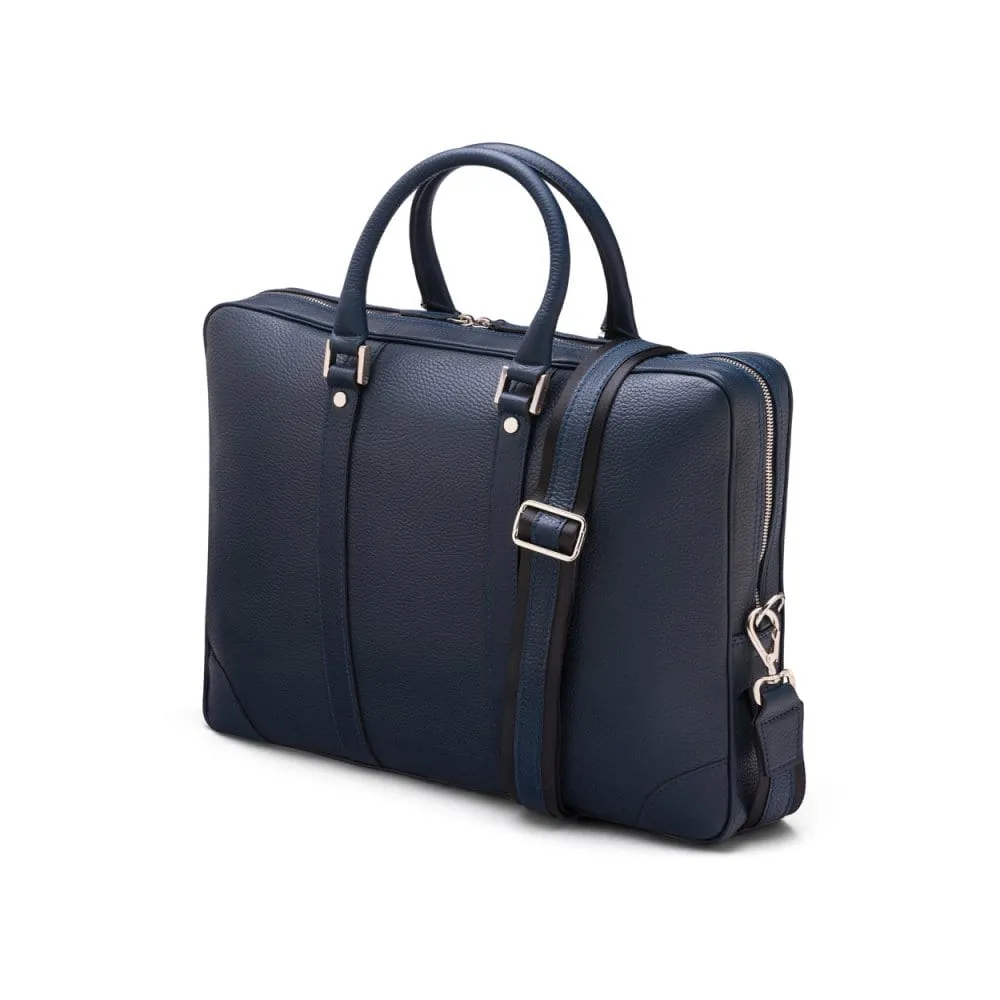 Gainsborough Leather 15" Laptop Bag - Navy