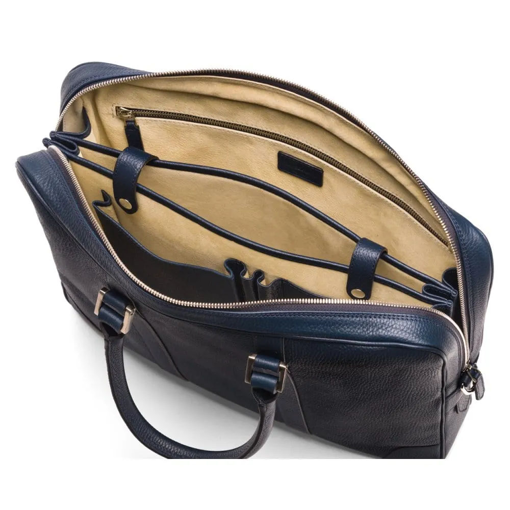 Gainsborough Leather 15" Laptop Bag - Navy