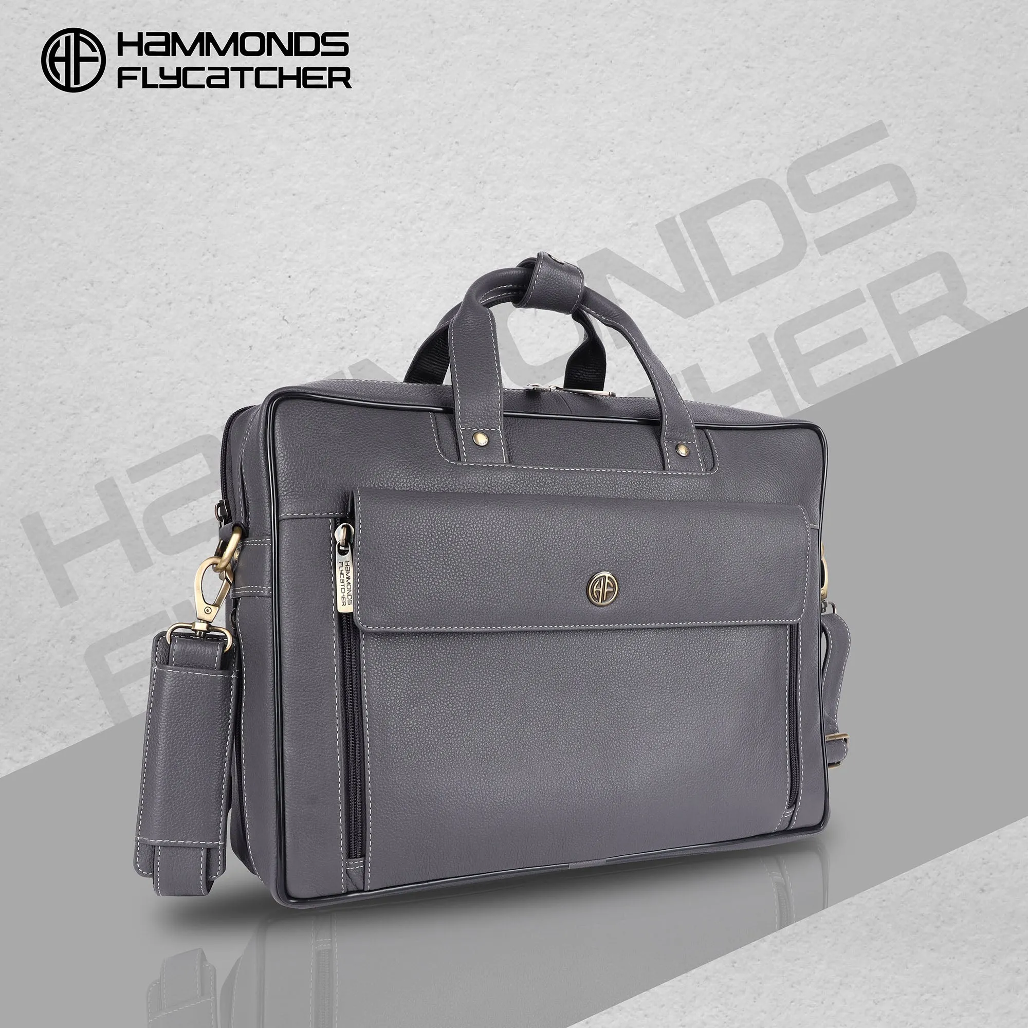 Genuine Leather Expandable Laptop Bag for Men with Adjustable Strap - Fits Upto 16" Laptop/MacBook  - 1 Year Warranty