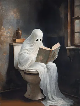 Ghost Bathroom Stories Framed Sign