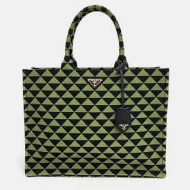 Green/Black Canvas Symbole Tote Bag