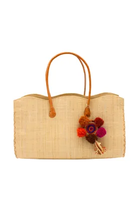 Habiba Straw Handbag with Dreamcatcher Tassel Charm Embellishment