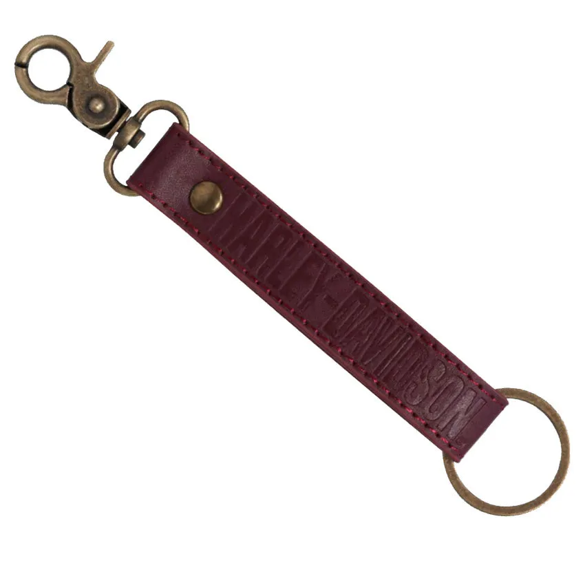 Harley-Davidson Merlot Vinyl Strap Key Chain, Red/Bronze, PL4552