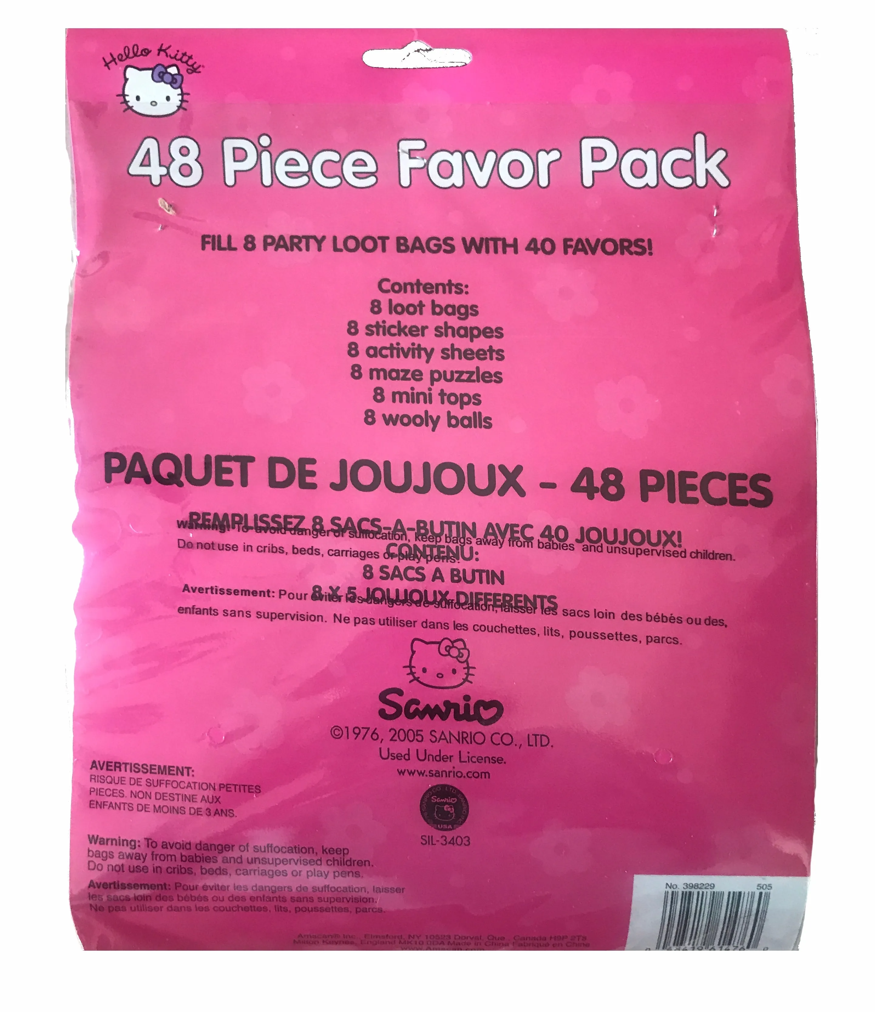 Hello Kitty Birthday Party Favors 48 Piece Gift Value Pack (8 Guests)