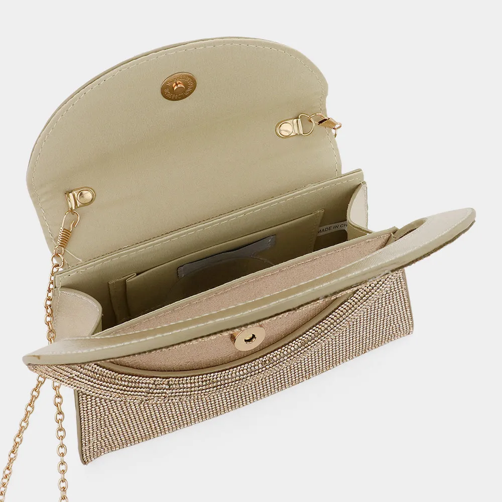 iLLASPARKZ Bling Studded Oversized Round Top Handle Mini Evening Bag / Crossbody Bag