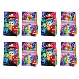 Inside Out 2 Birthday Paper Favour Bags with Stickers, 8 Count