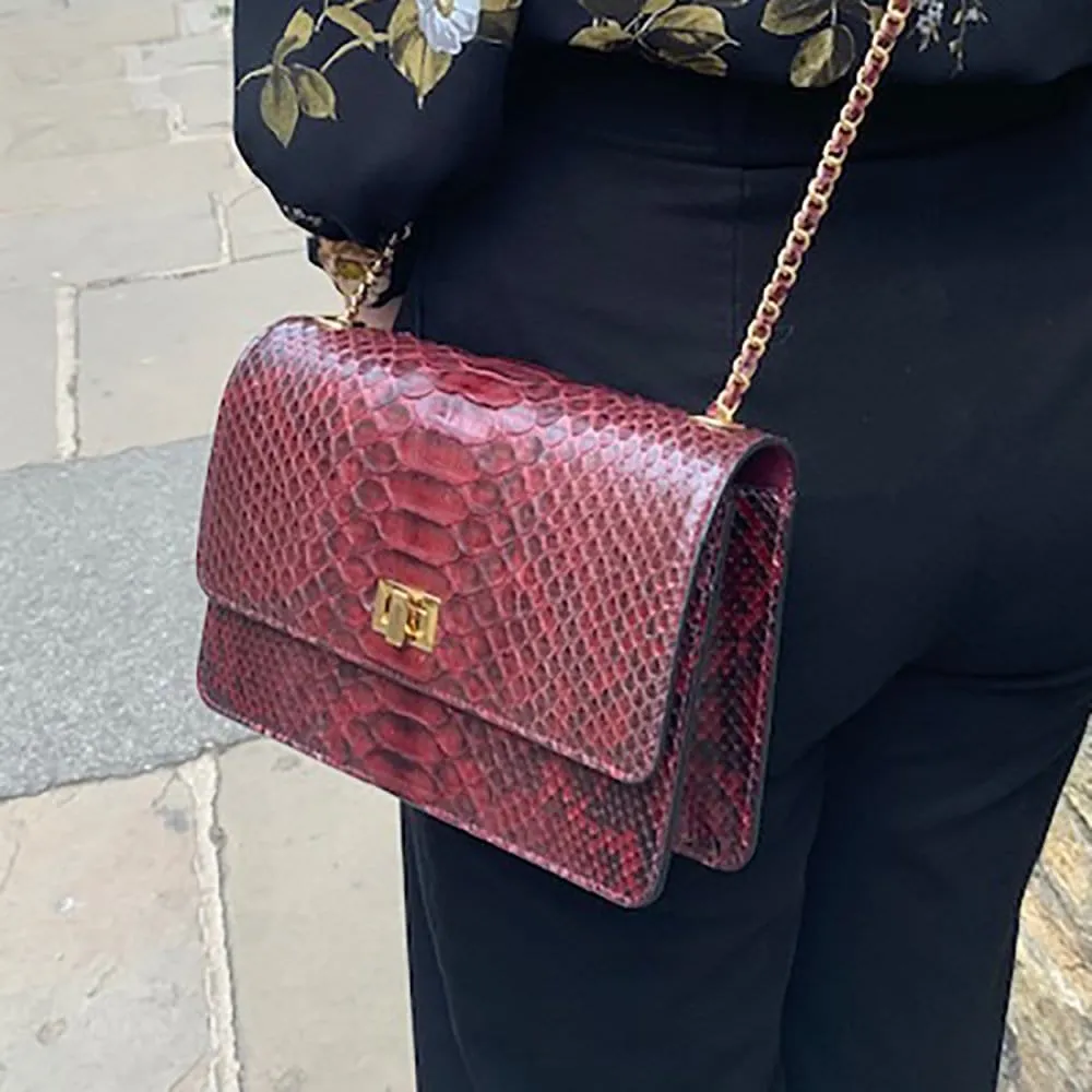 Julia Bag - Burgundy Python Snake