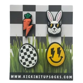 Kickin It Up - Rad Bunny Shoe Charms (4 charms)