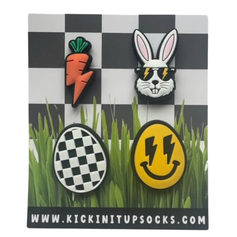 Kickin It Up - Rad Bunny Shoe Charms (4 charms)