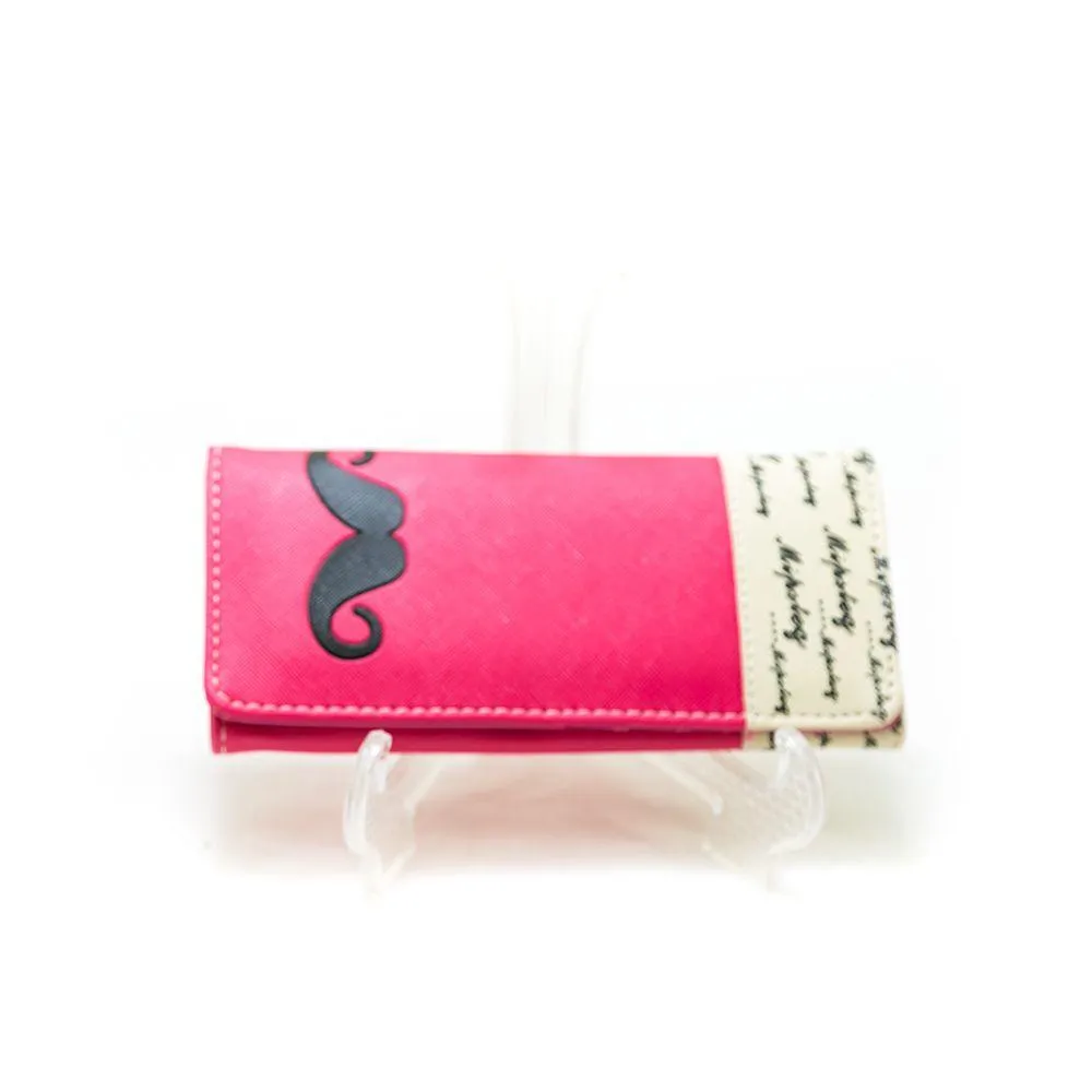Ladies Hand U Wallets – Mustache – WPS-12