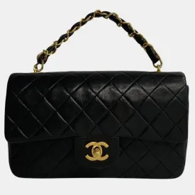 Lambskin Leather Medium Classic Double Flap Shoulder Bags