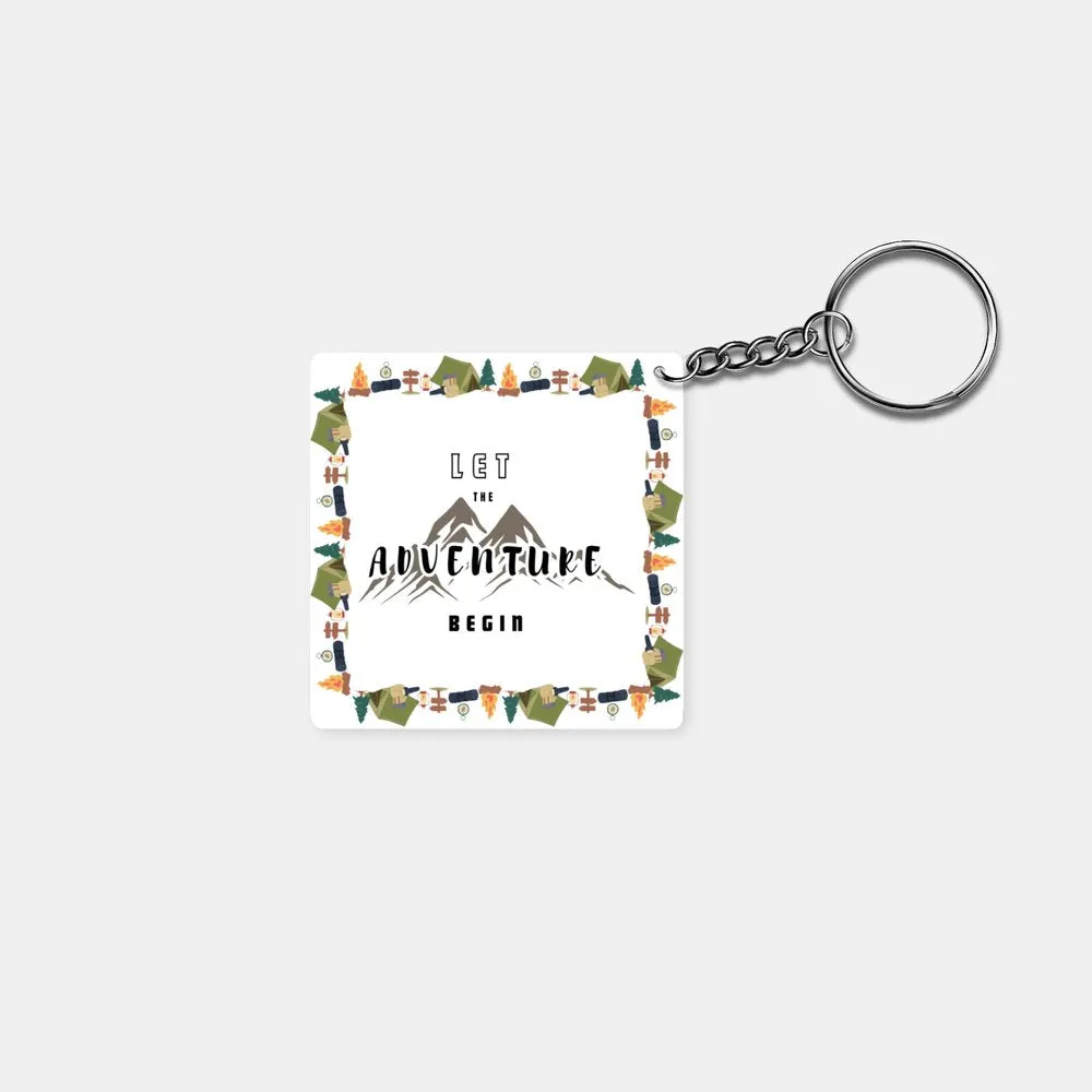 Let the Adventure Begin: Printed Square Keychain