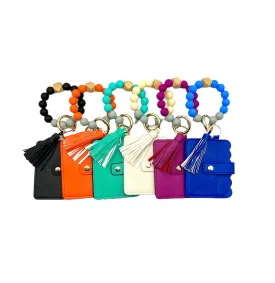 Mavi Bandz Wristlet Tassel/Wood Bead Keychain Wallet