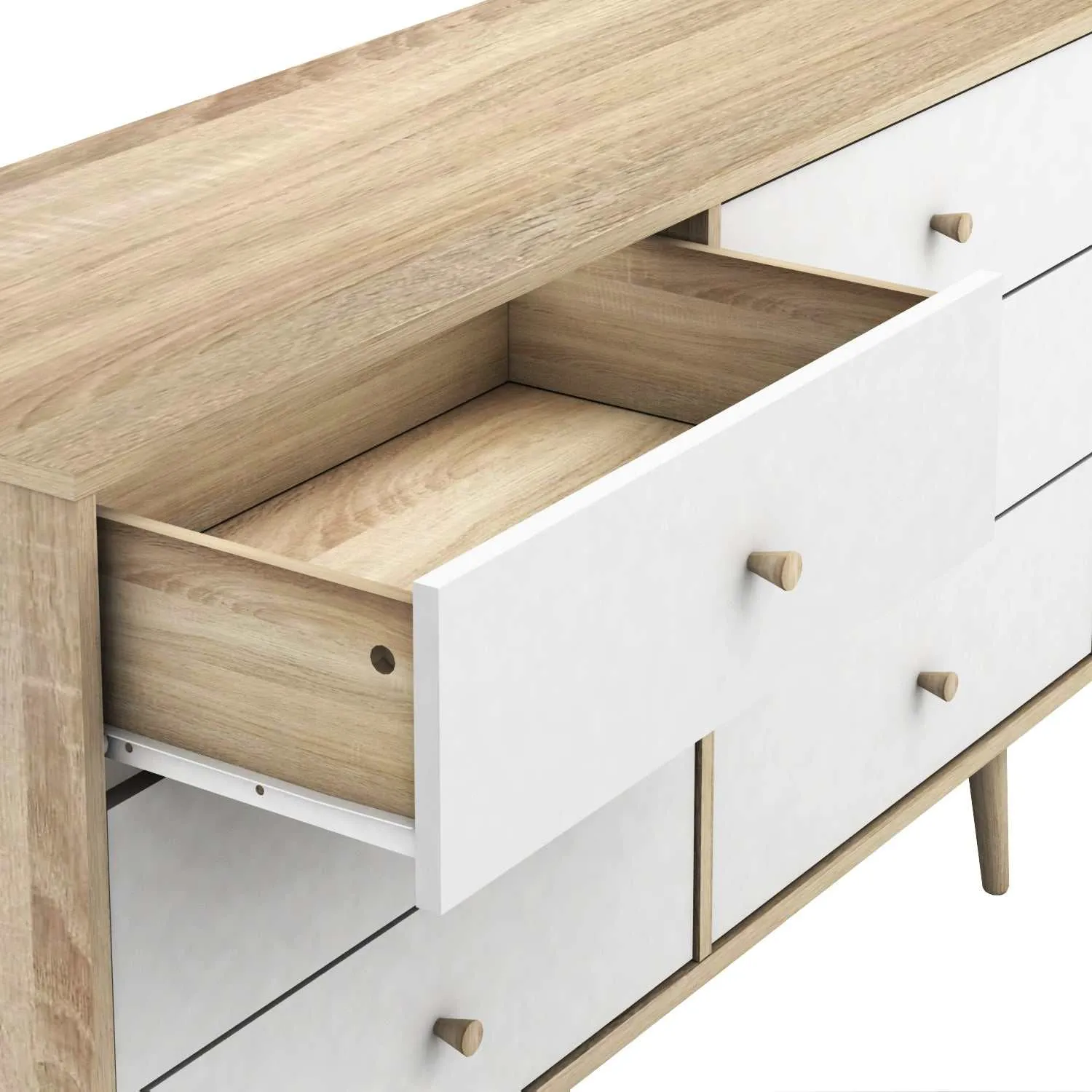 MerryLuk Adriana 6 Drawers Dresser and 2 Bedside Tables