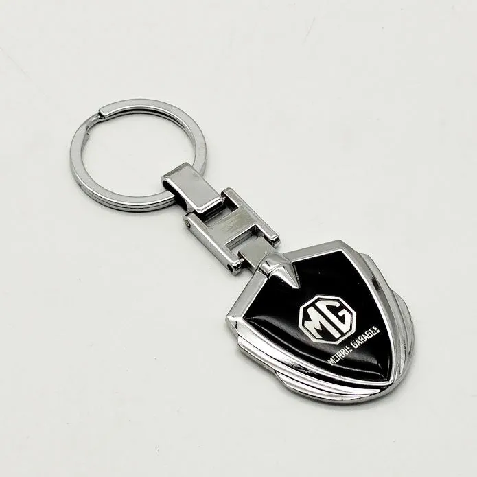 MG Metal Keychain Keyring - Black And Chrome