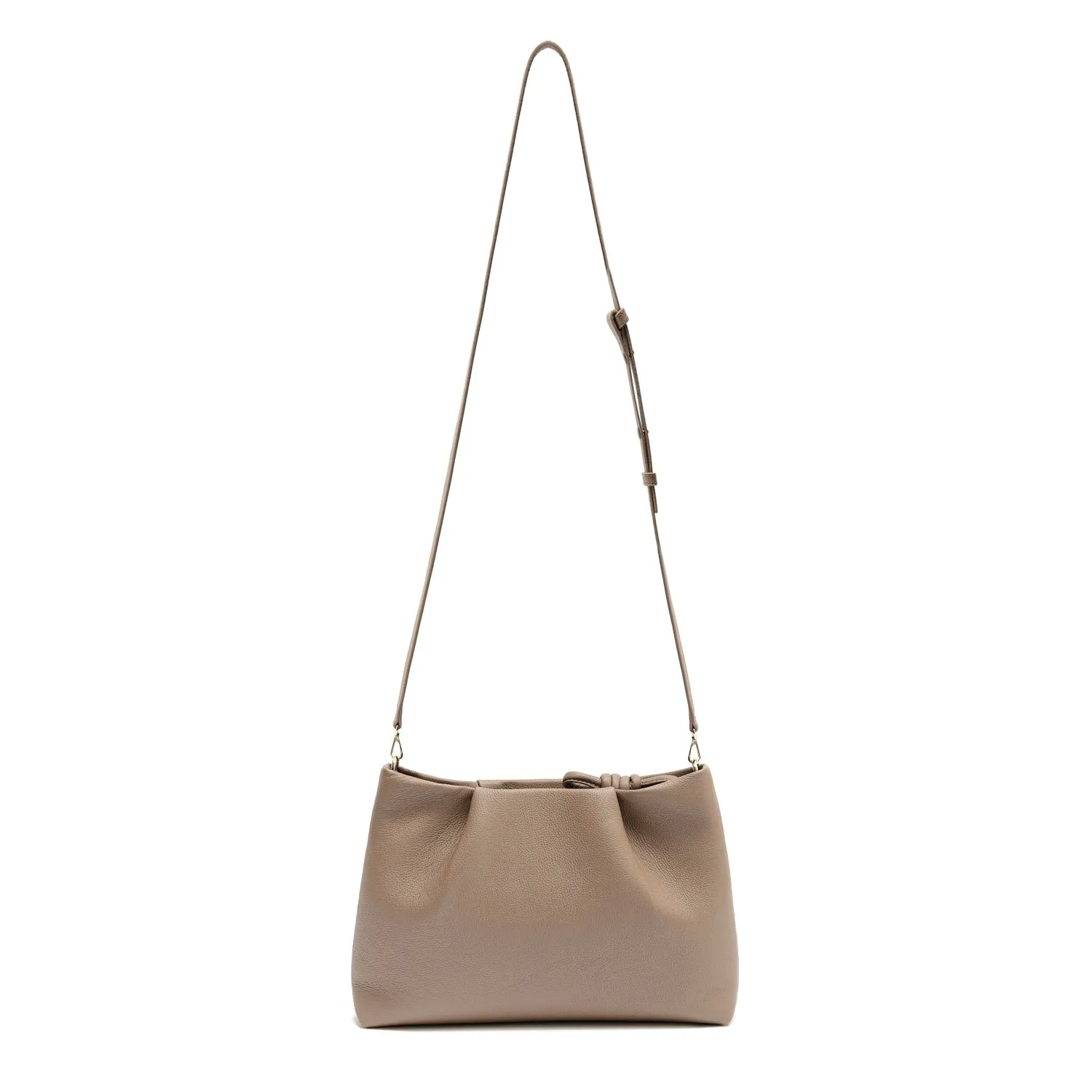 Midi Richmond Leather Crossbody Bag, Oatmilk