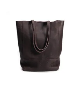 Minimalist Leather Tote Bag for Women Single Shoulder Bag, Genuine Leather Large Capacity Handbag Gift for Her