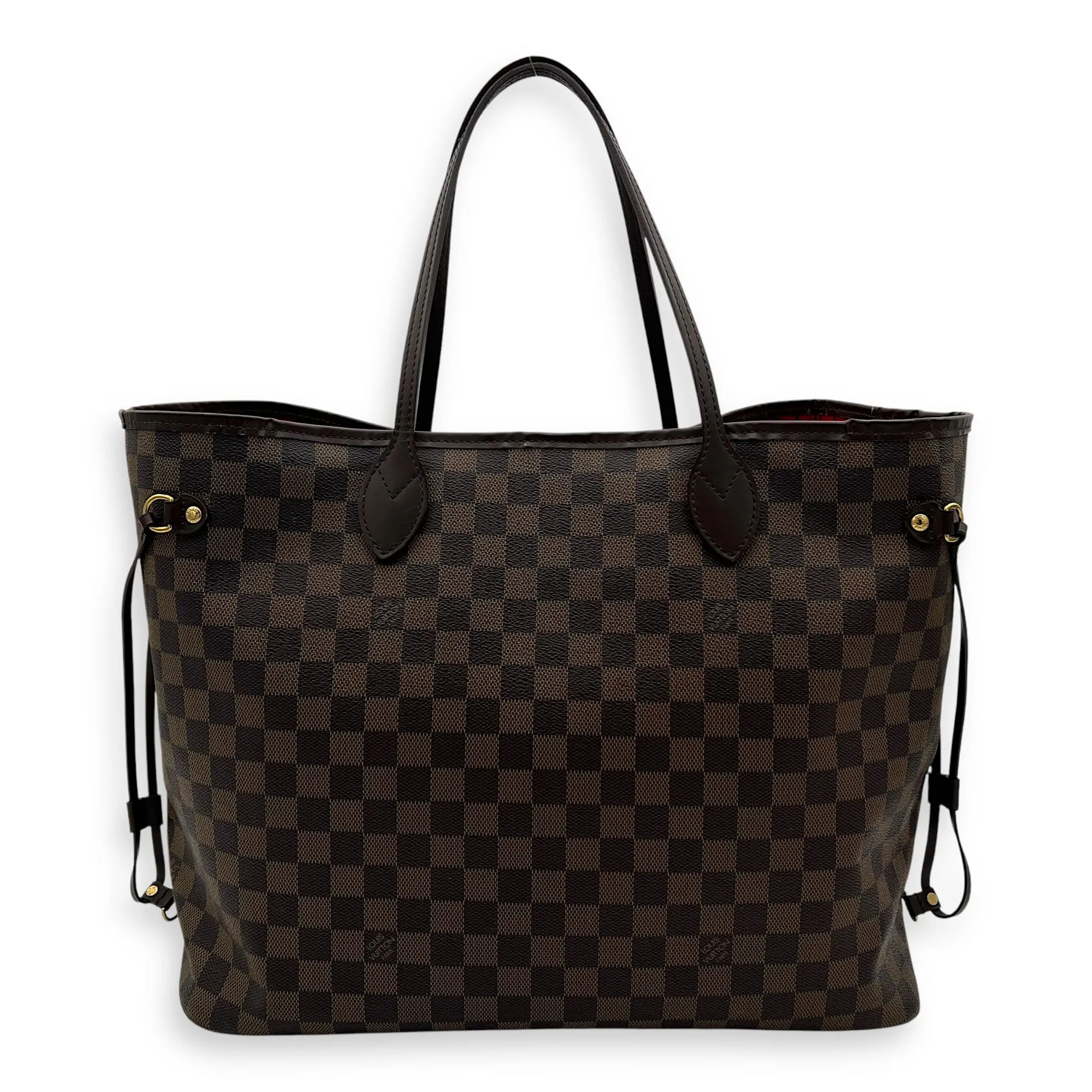 Neverfull Tote Bag GM Damier Ebene in Coated Canvas, Gold hardware
