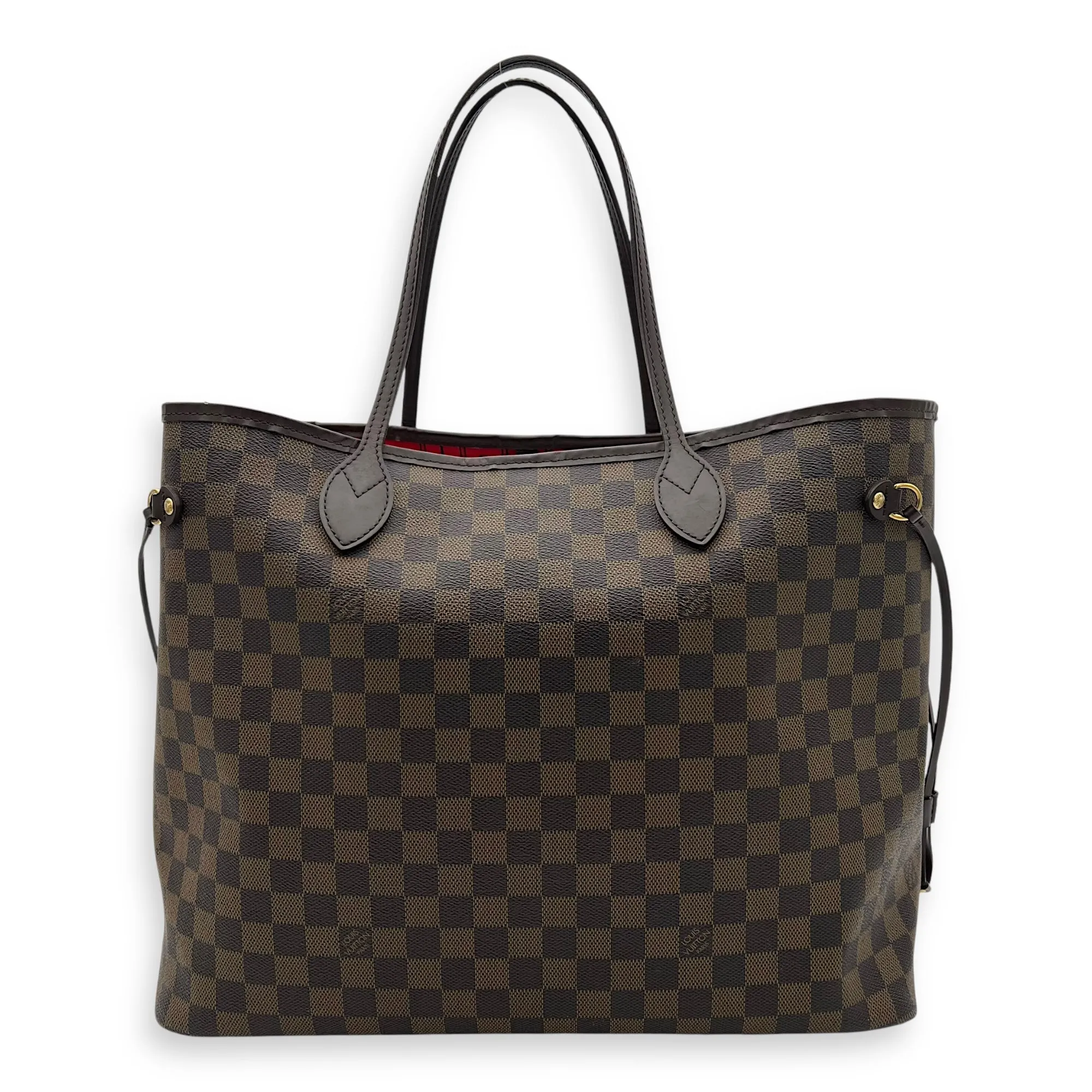Neverfull Tote Bag GM Damier Ebene in Coated Canvas, Gold hardware
