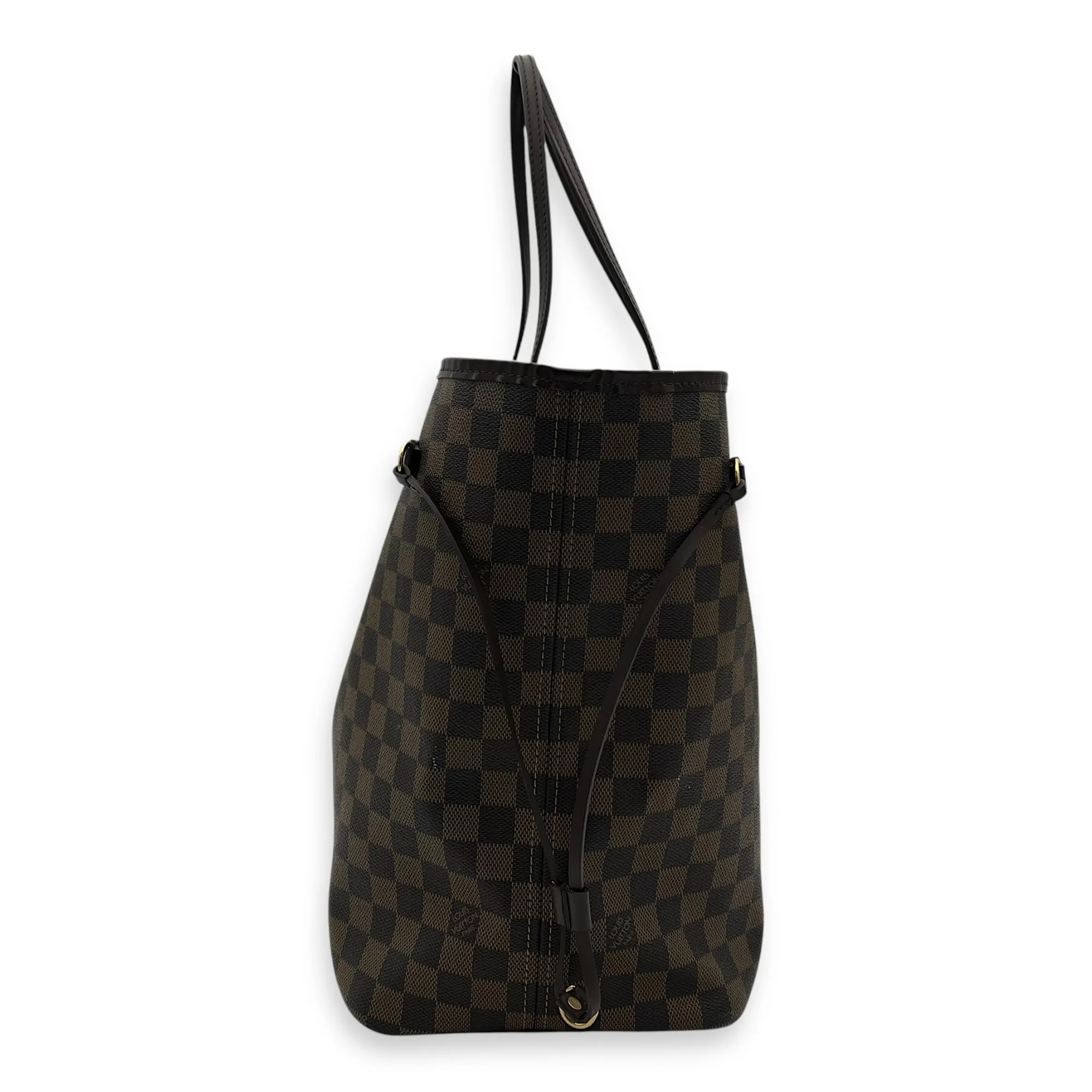 Neverfull Tote Bag GM Damier Ebene in Coated Canvas, Gold hardware
