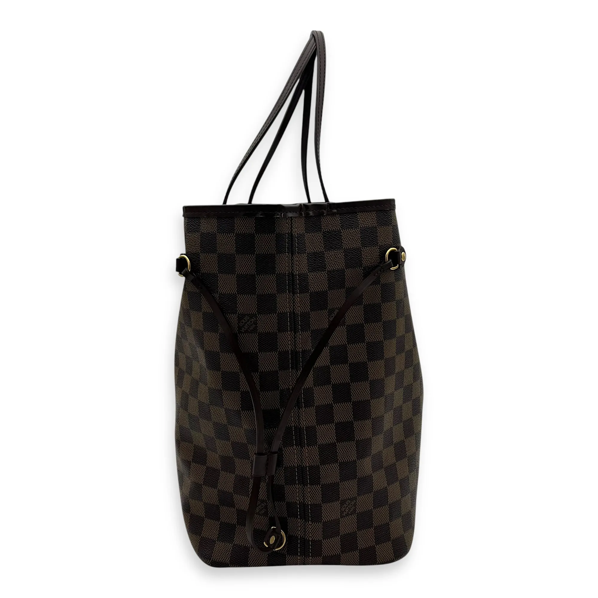 Neverfull Tote Bag GM Damier Ebene in Coated Canvas, Gold hardware