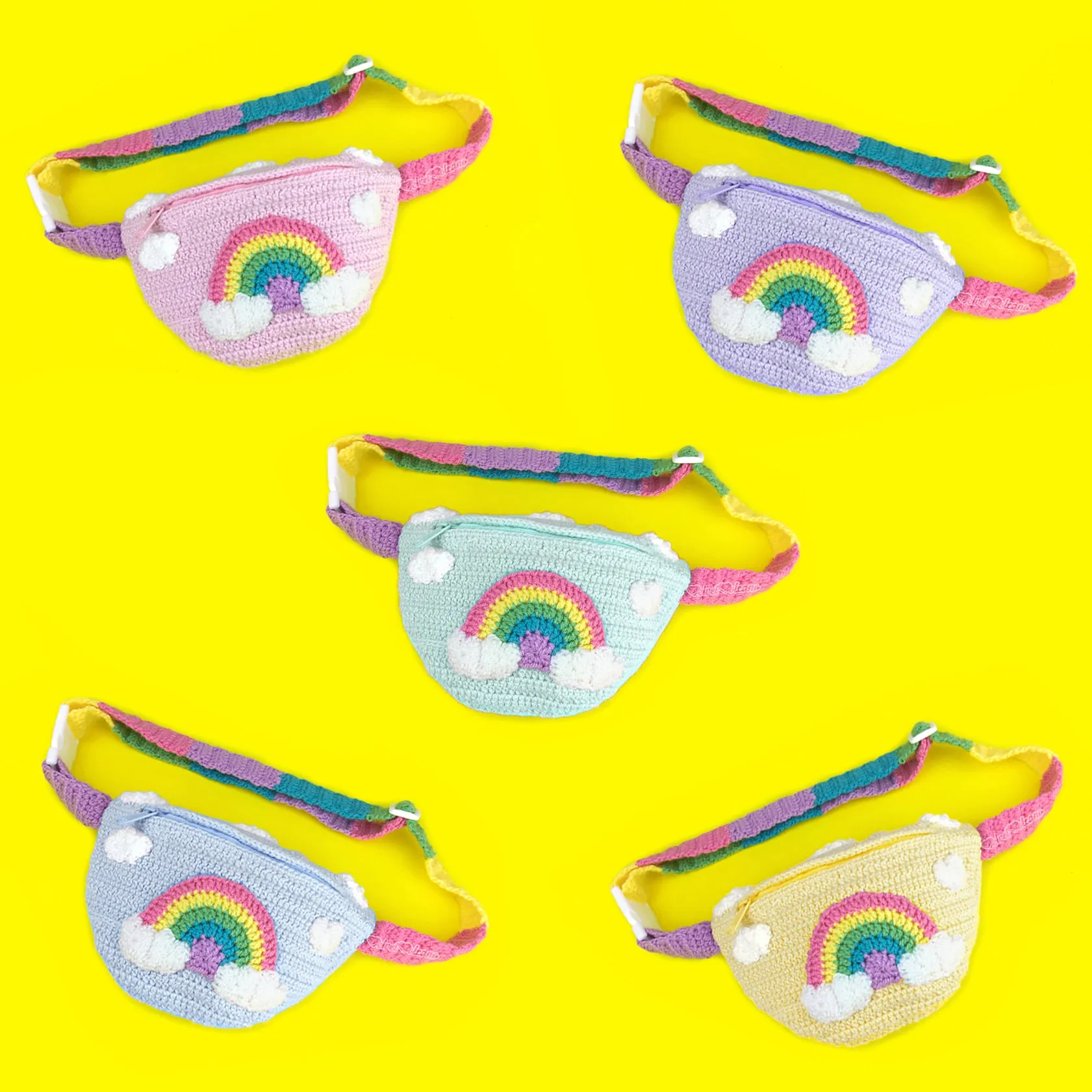 Pastel Rainbow Cloud Bum Bag (Duck Egg Blue)