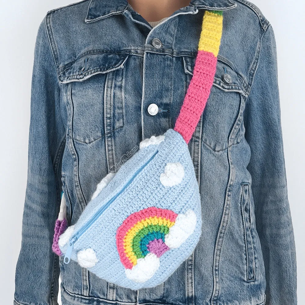 Pastel Rainbow Cloud Bum Bag (Duck Egg Blue)