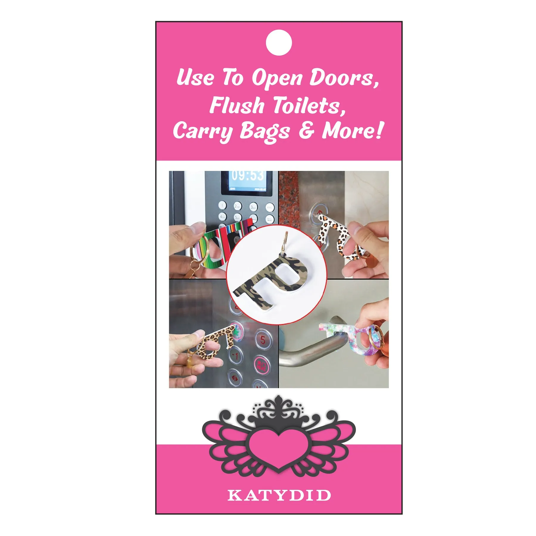 Pink Marble Hands Free Wholesale Key Chain