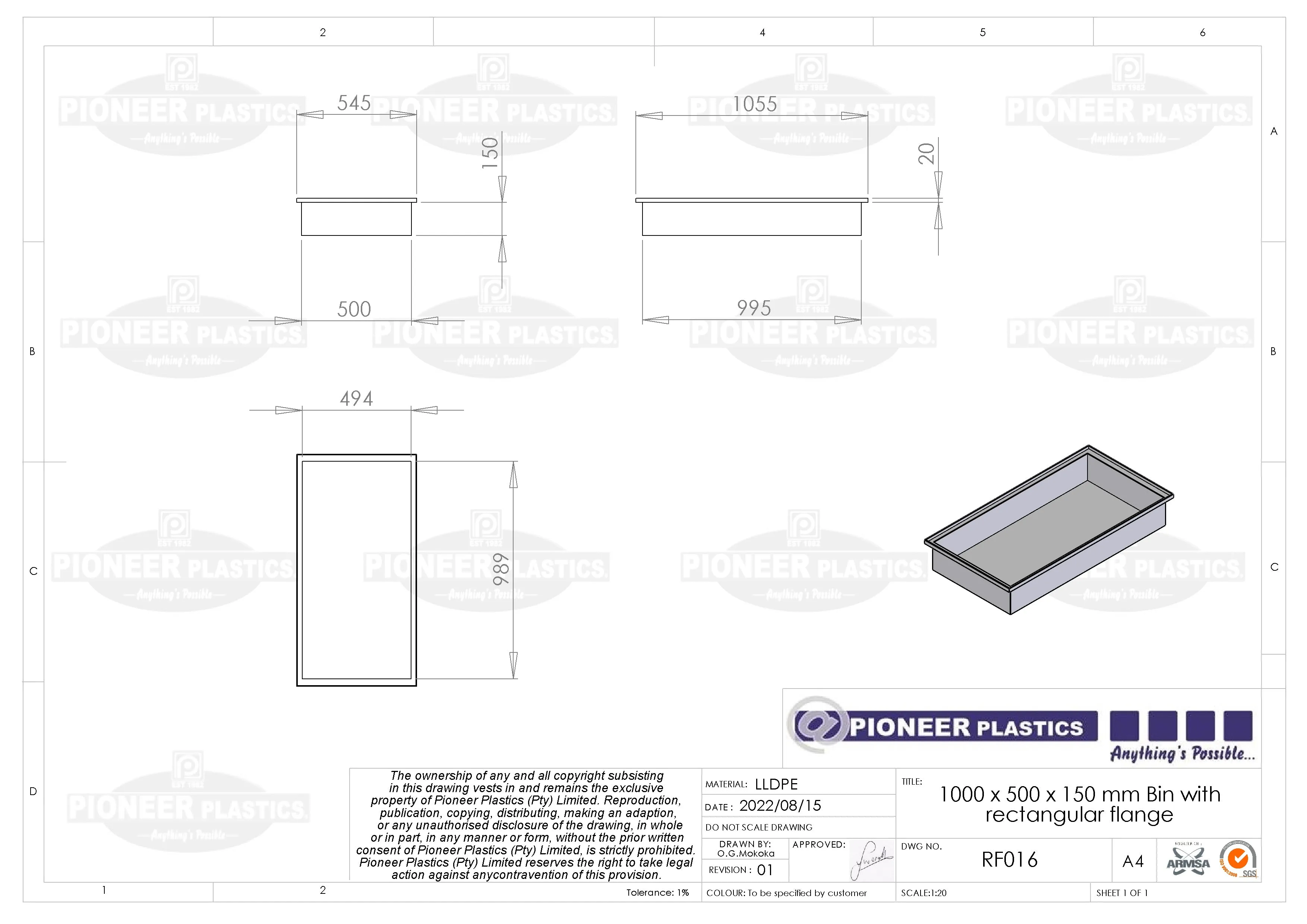 Rectangular Flange Bin (RF)