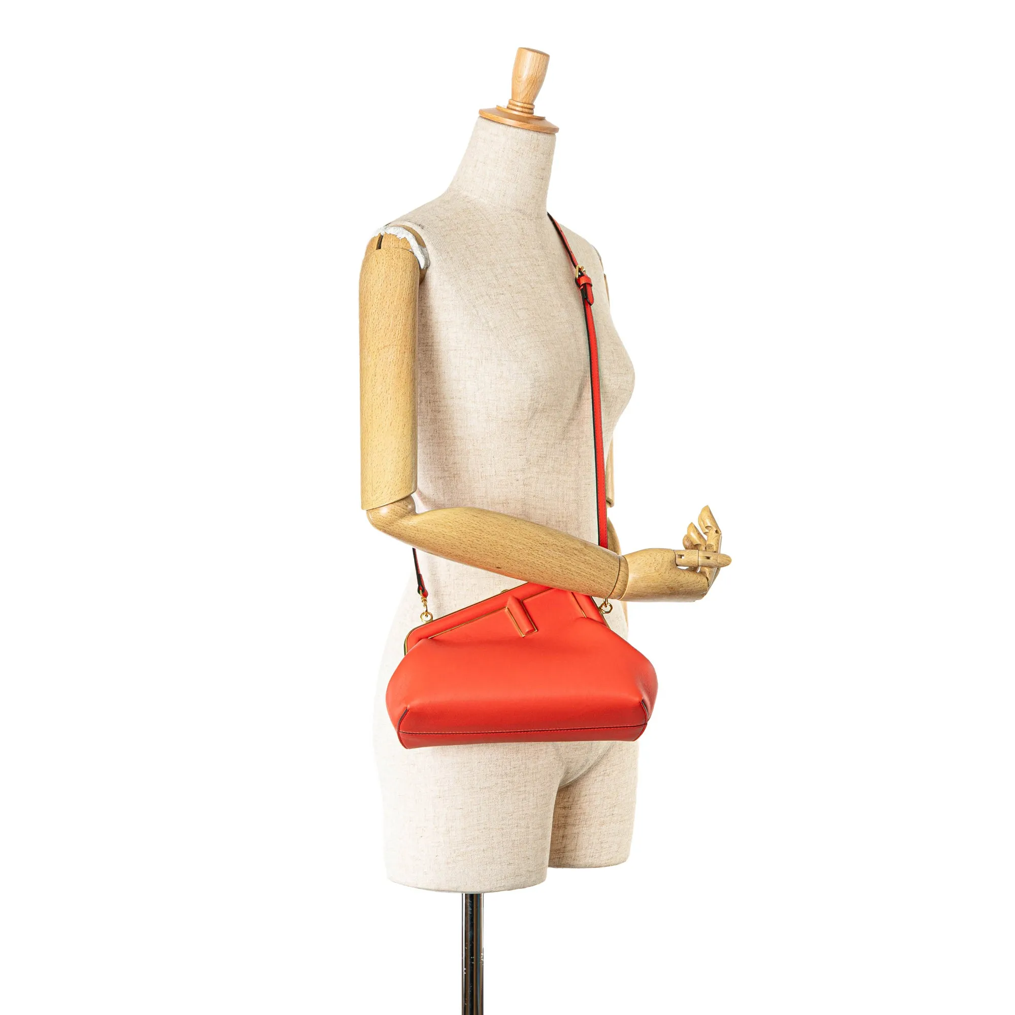 Red Fendi Small Nappa Fendi First Crossbody Bag