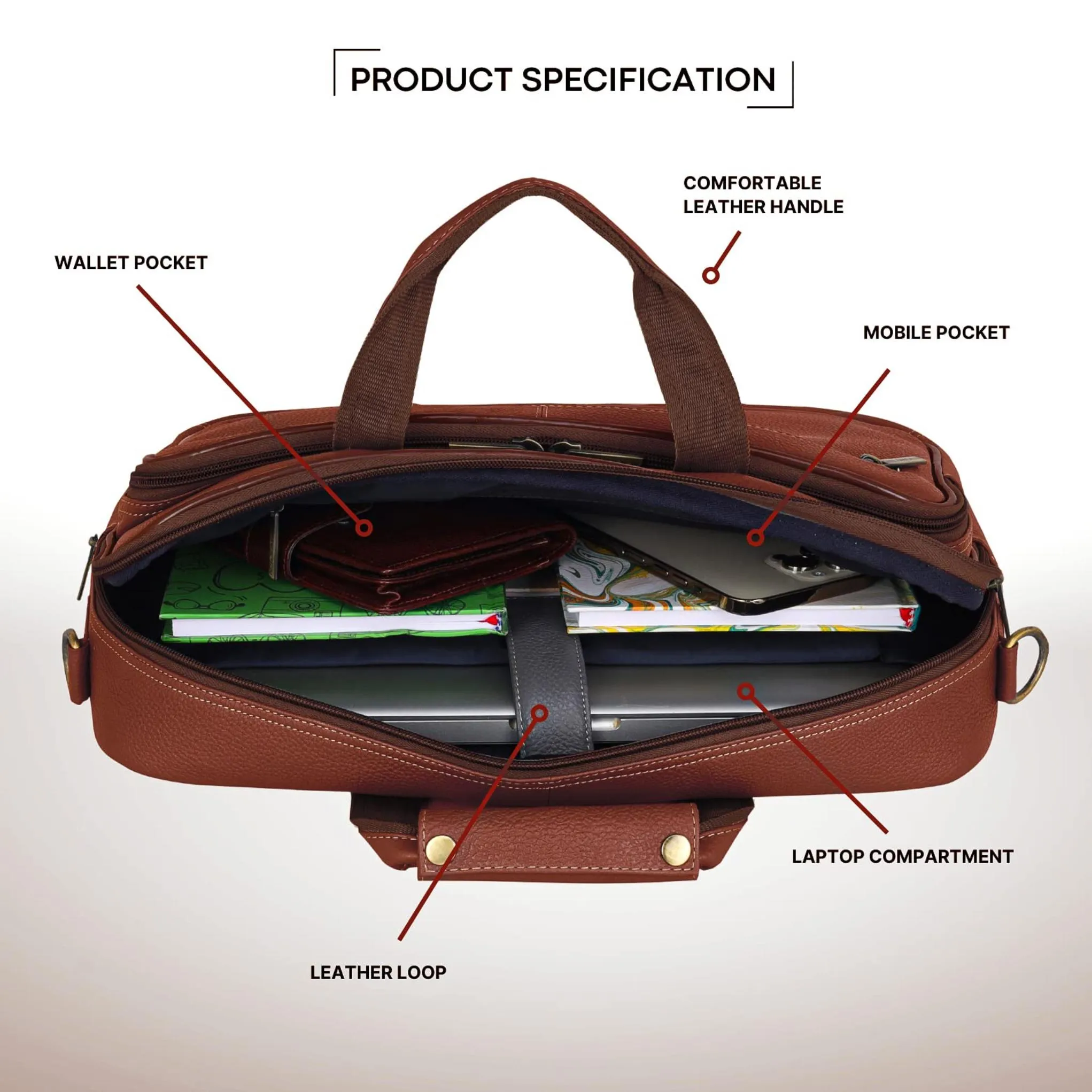 STANFORD Leather Laptop Messenger Bag for Men