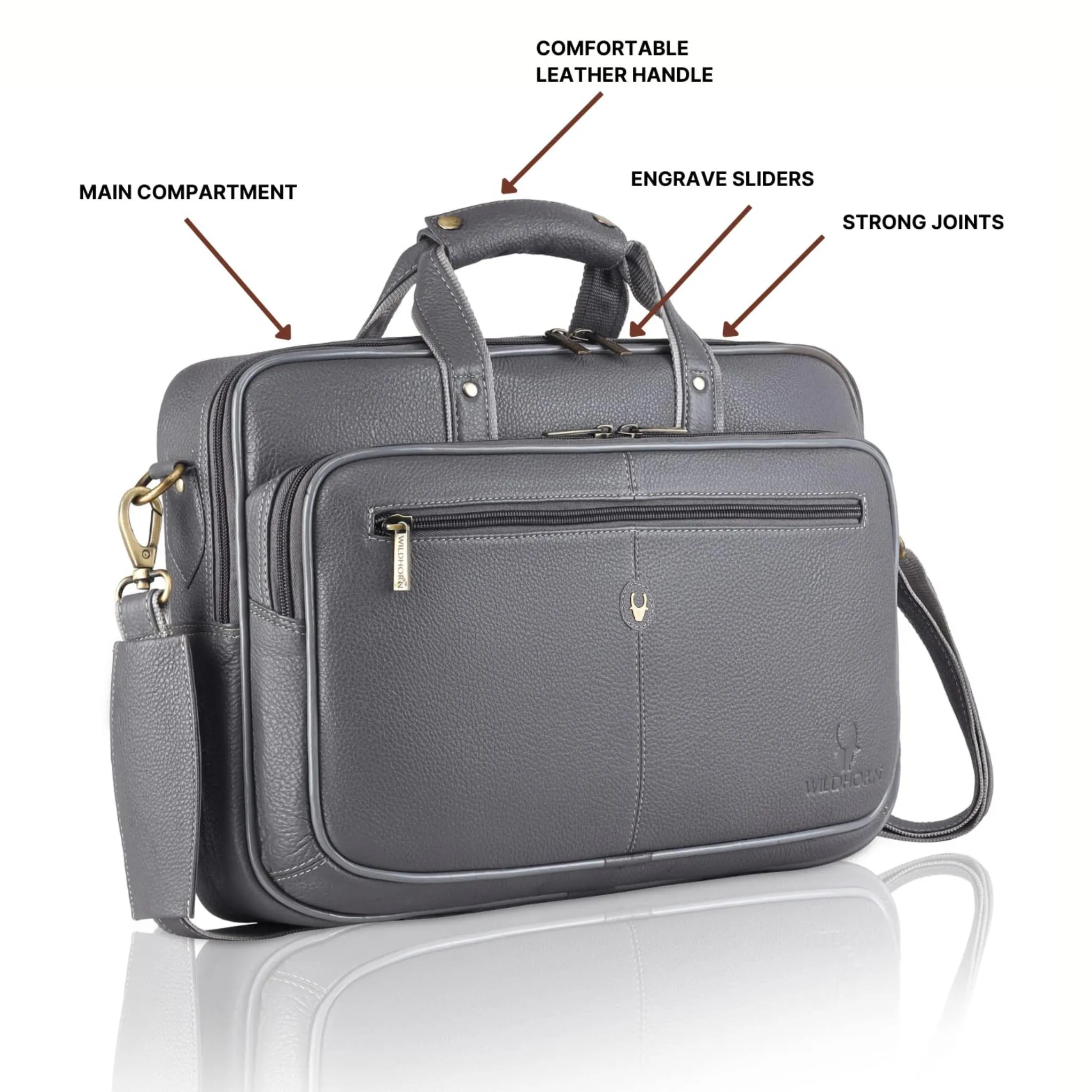 STANFORD Leather Laptop Messenger Bag for Men