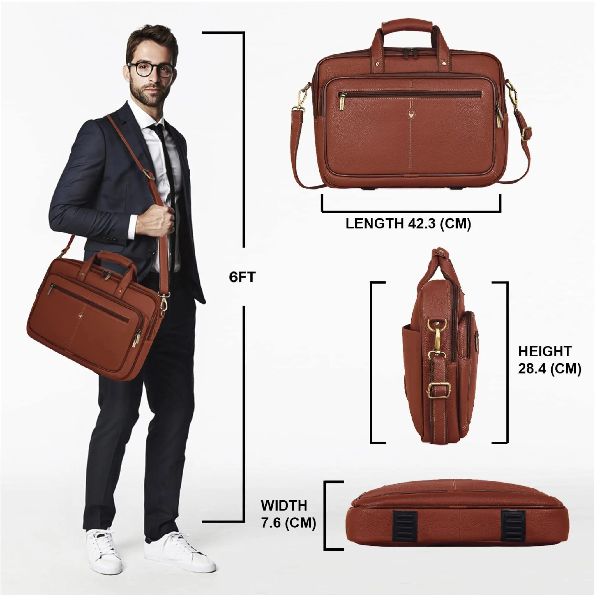 STANFORD Leather Laptop Messenger Bag for Men