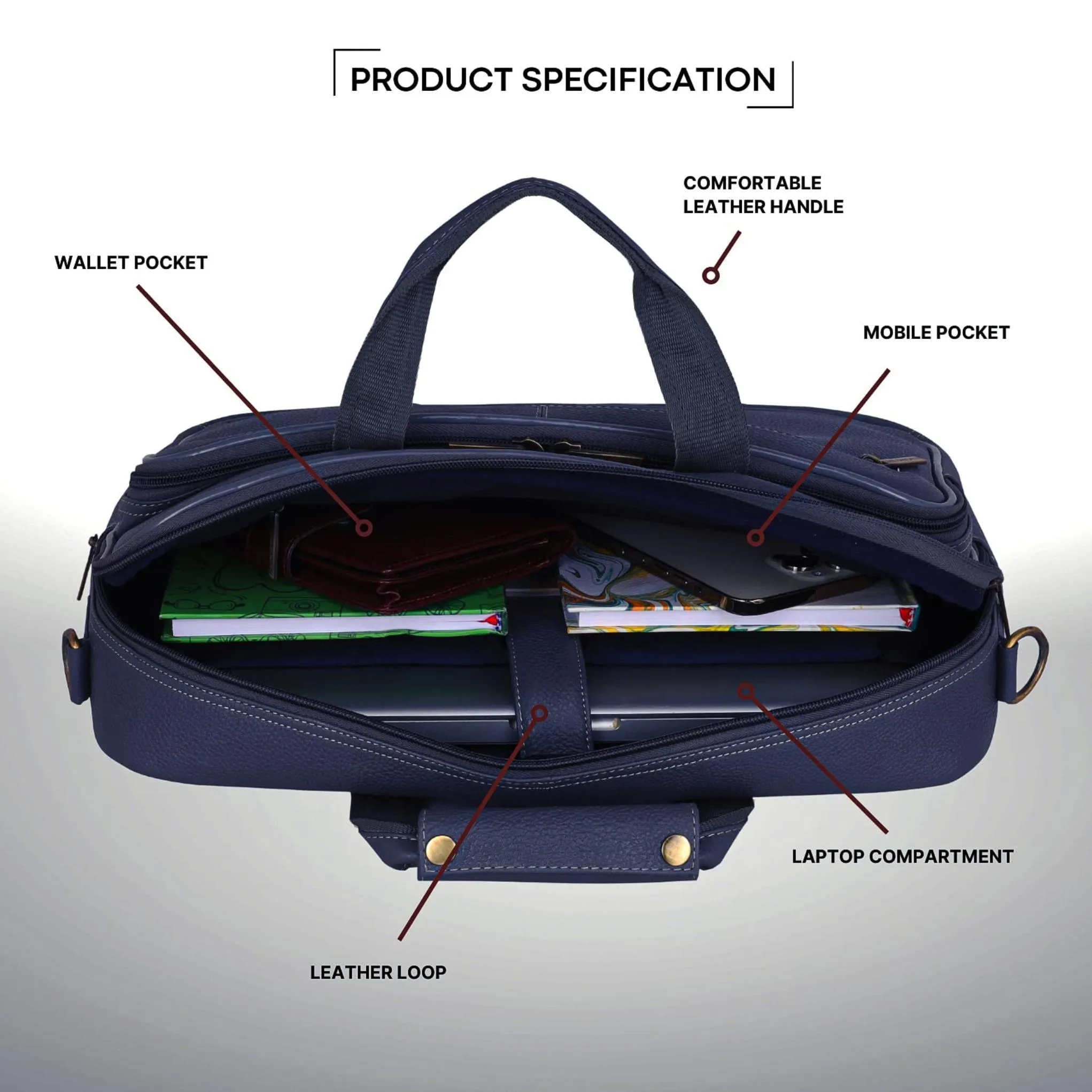 STANFORD Leather Laptop Messenger Bag for Men