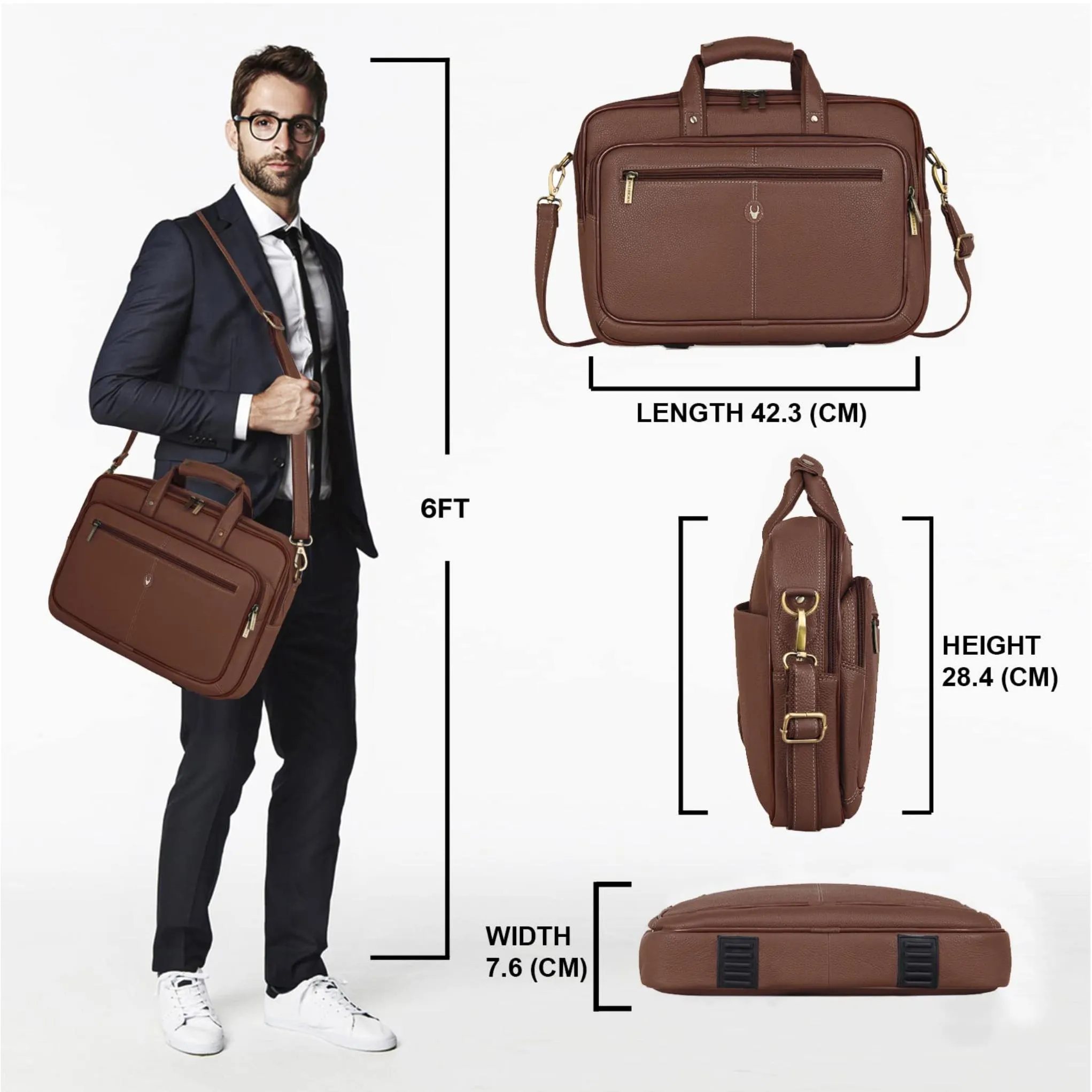 STANFORD Leather Laptop Messenger Bag for Men