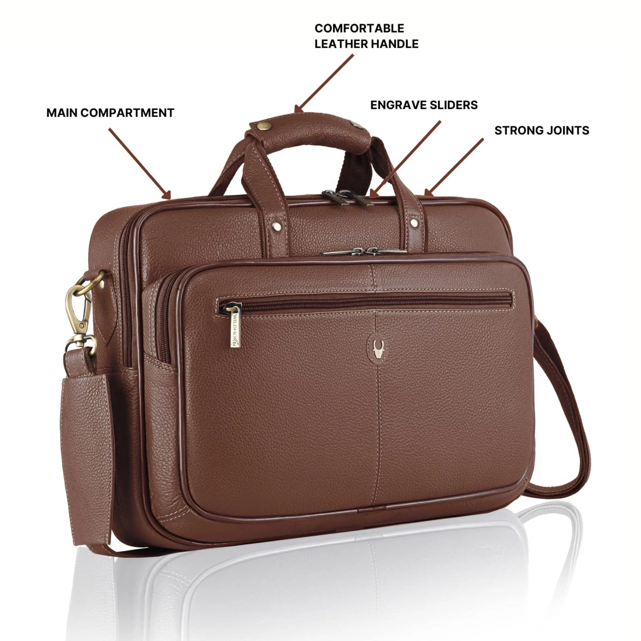 STANFORD Leather Laptop Messenger Bag for Men