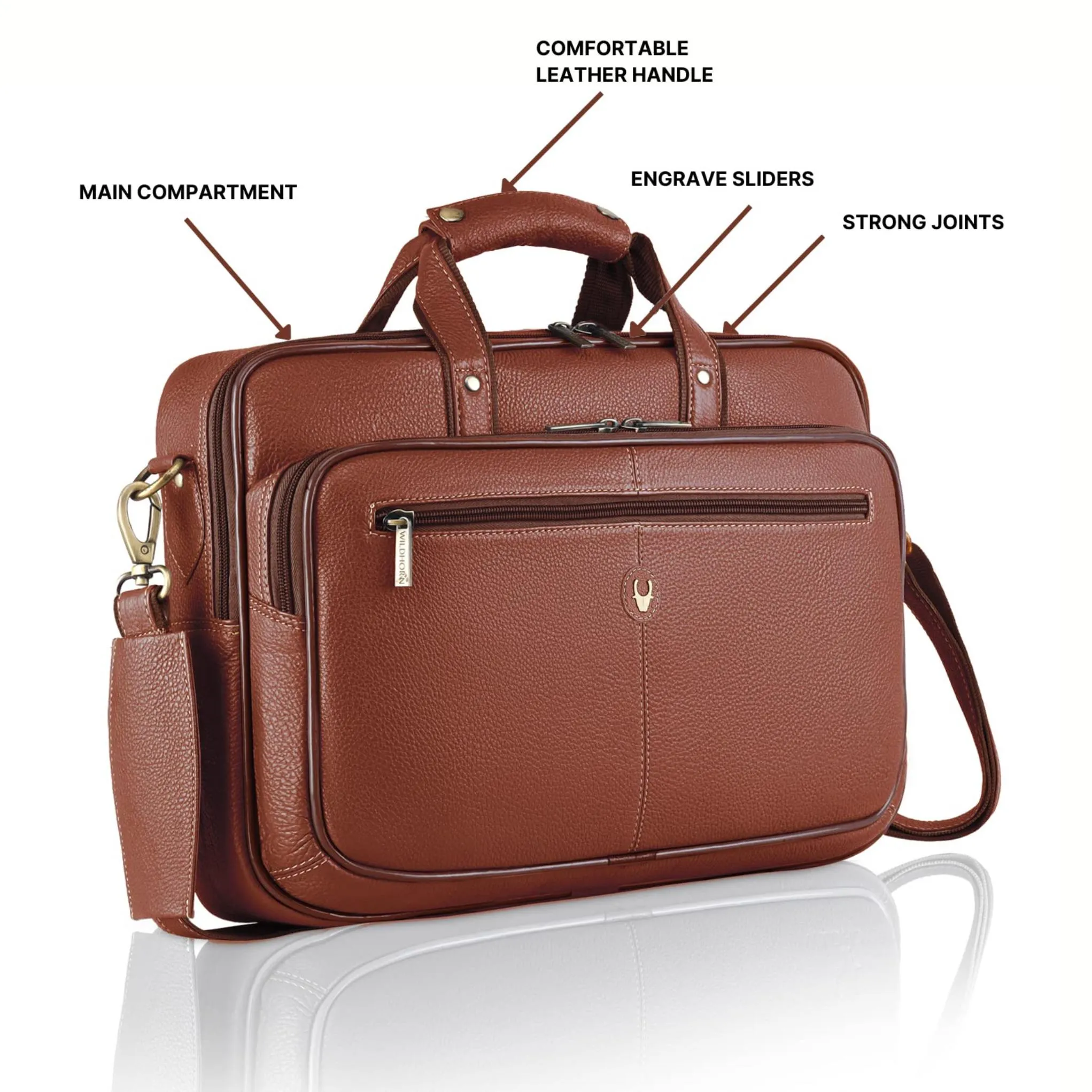 STANFORD Leather Laptop Messenger Bag for Men