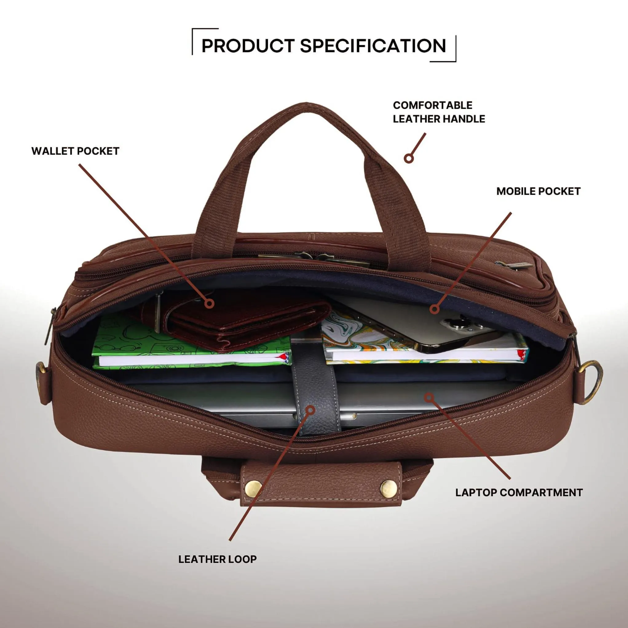 STANFORD Leather Laptop Messenger Bag for Men
