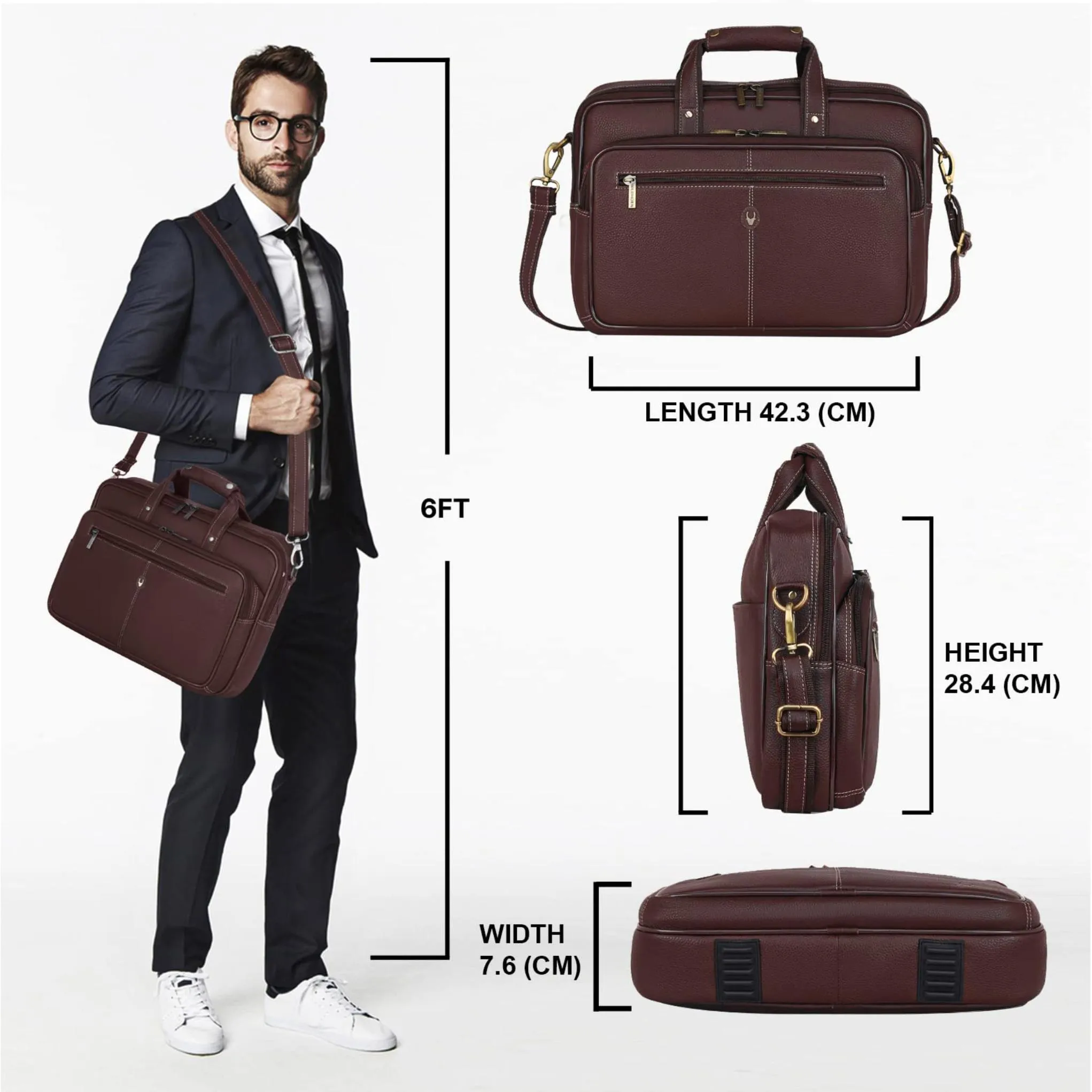 STANFORD Leather Laptop Messenger Bag for Men