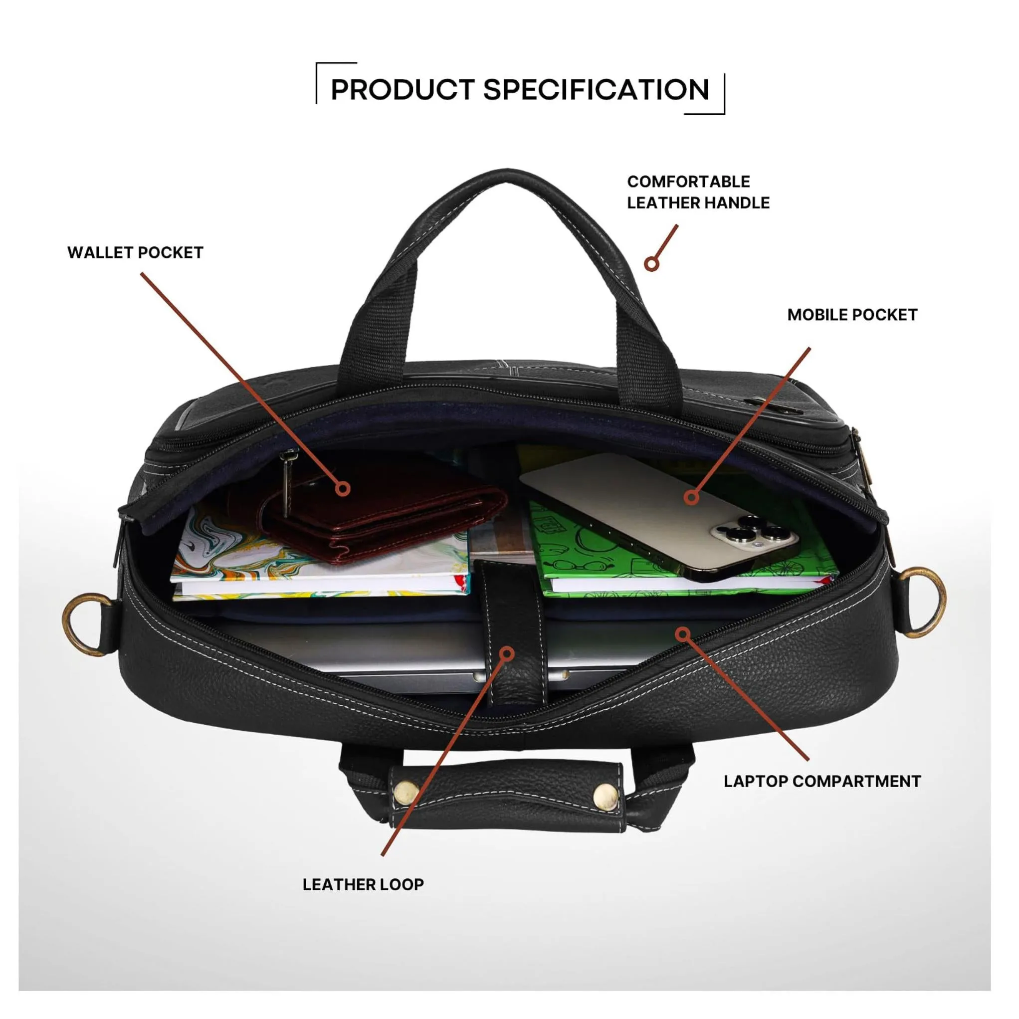 STANFORD Leather Laptop Messenger Bag for Men