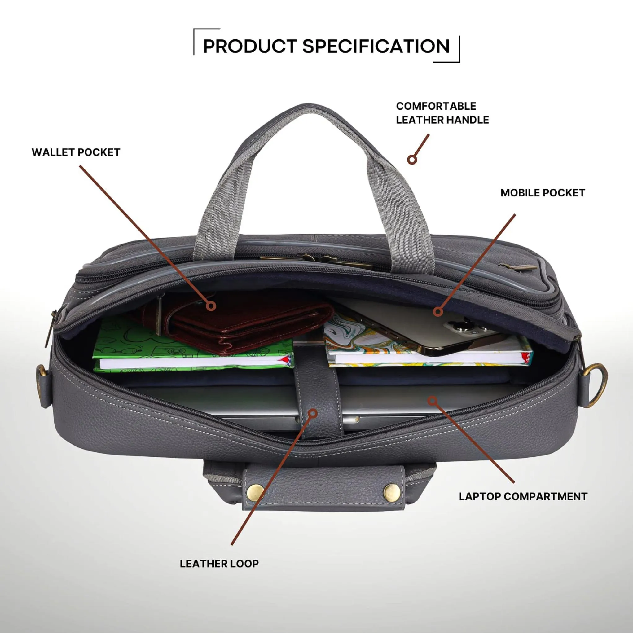 STANFORD Leather Laptop Messenger Bag for Men